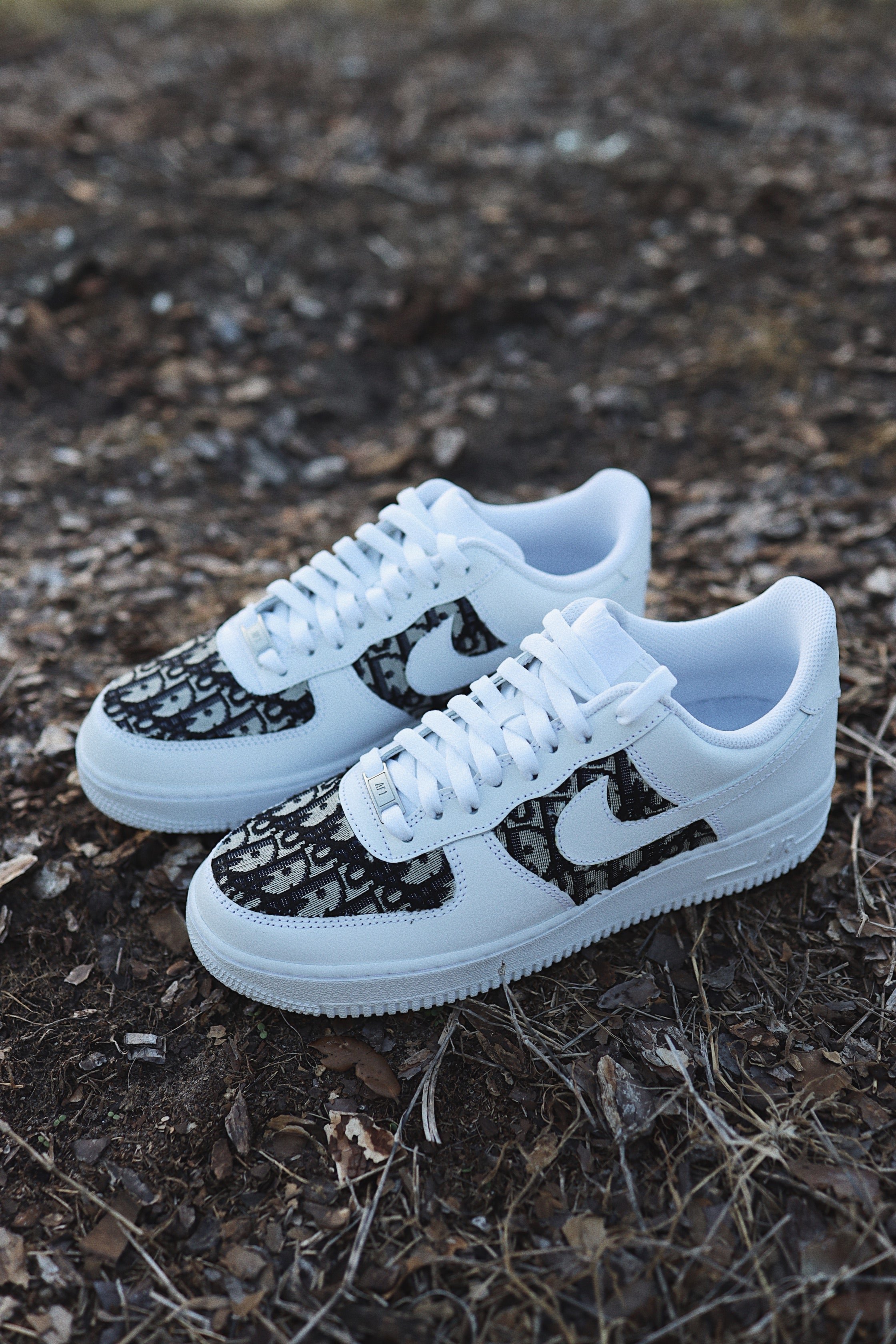 D1 Mono Air Force 1 Low Cream Black AF1 Custom Sneakers Unisex solecraftstudio