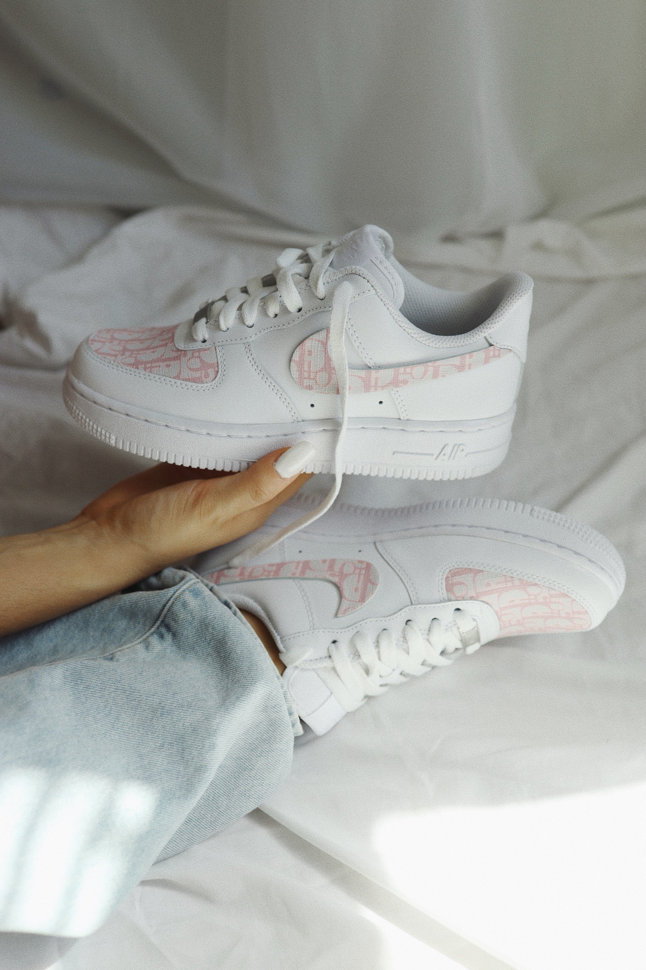 D1 Mono Air Force 1 Low Blush Pink AF1 Custom Sneakers Unisex