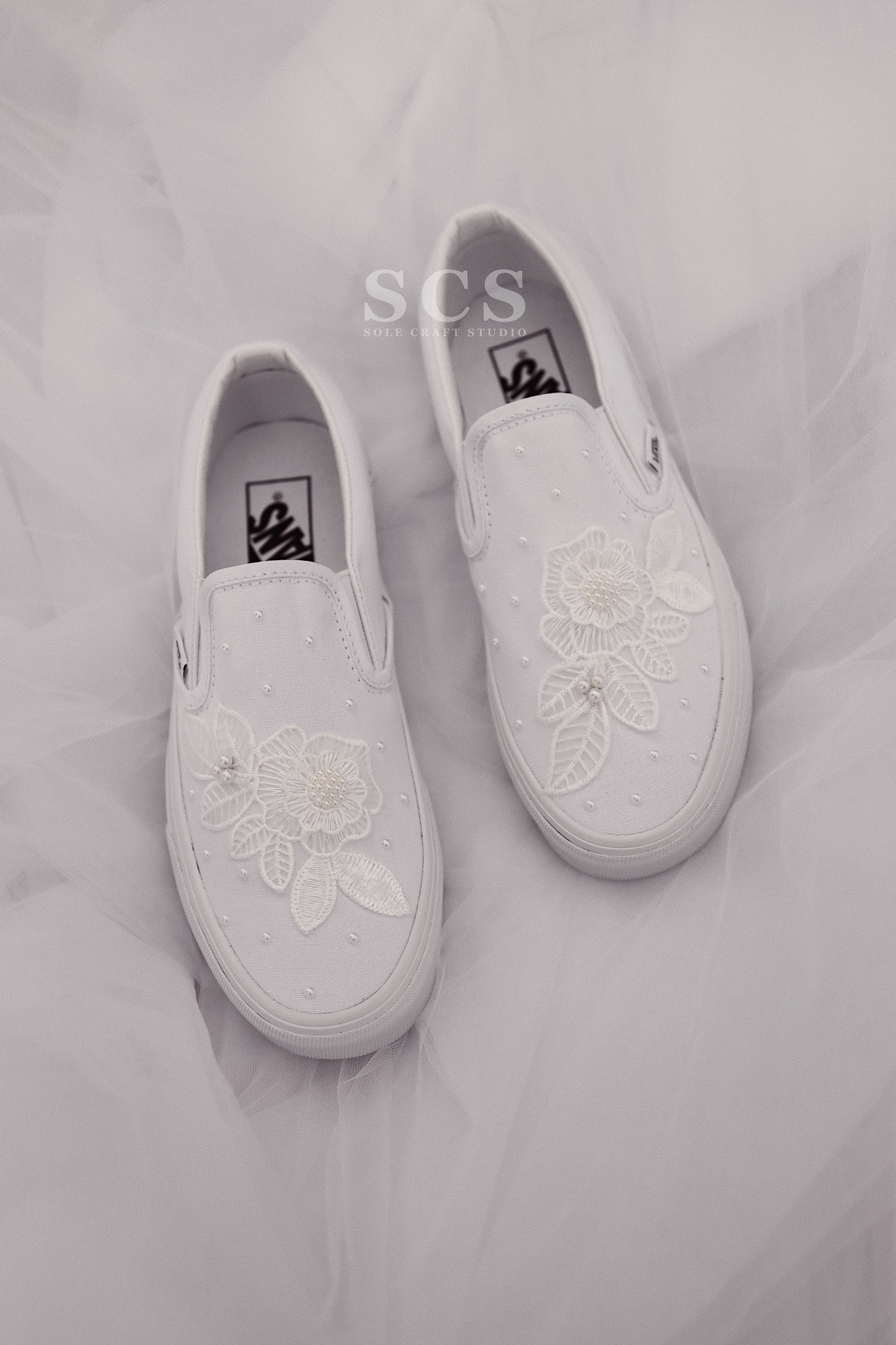 Vans Bridal Shoes | Wedding Slip On Shoes | solecraftstudio
