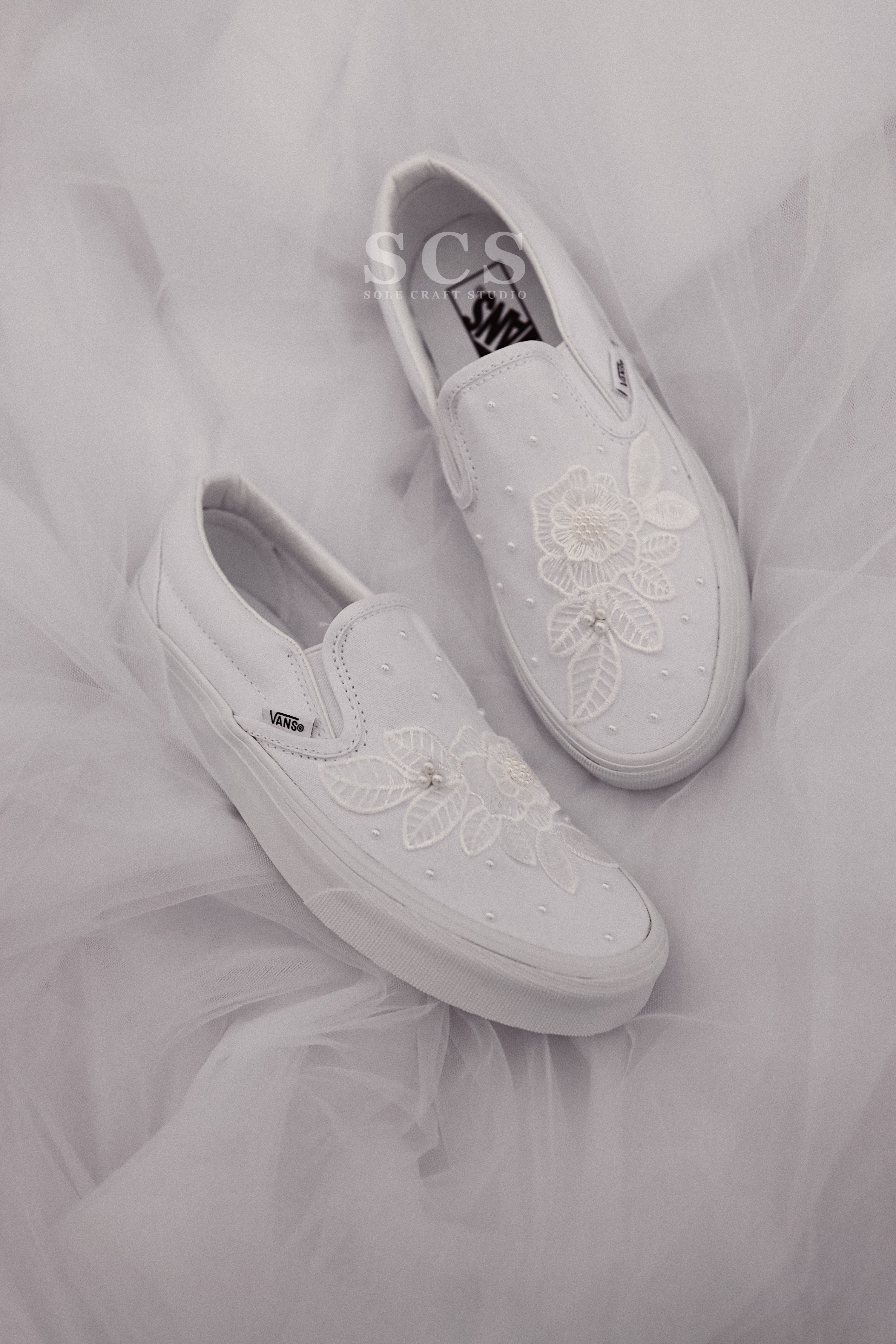 Vans Bridal Shoes | Wedding Slip On Shoes | solecraftstudio