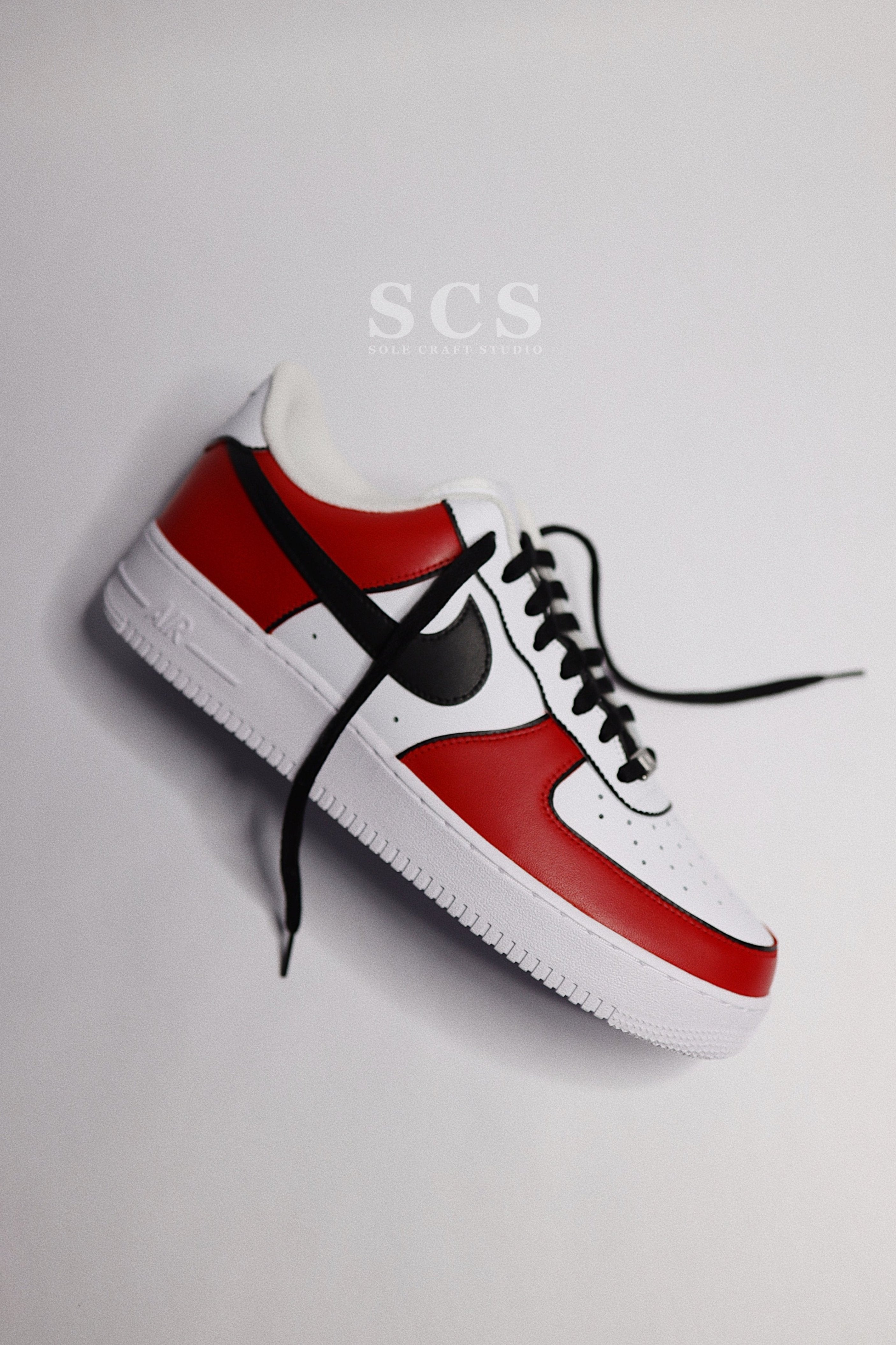 AF1 Red and Black Red and Black Air Force solecraftstudio