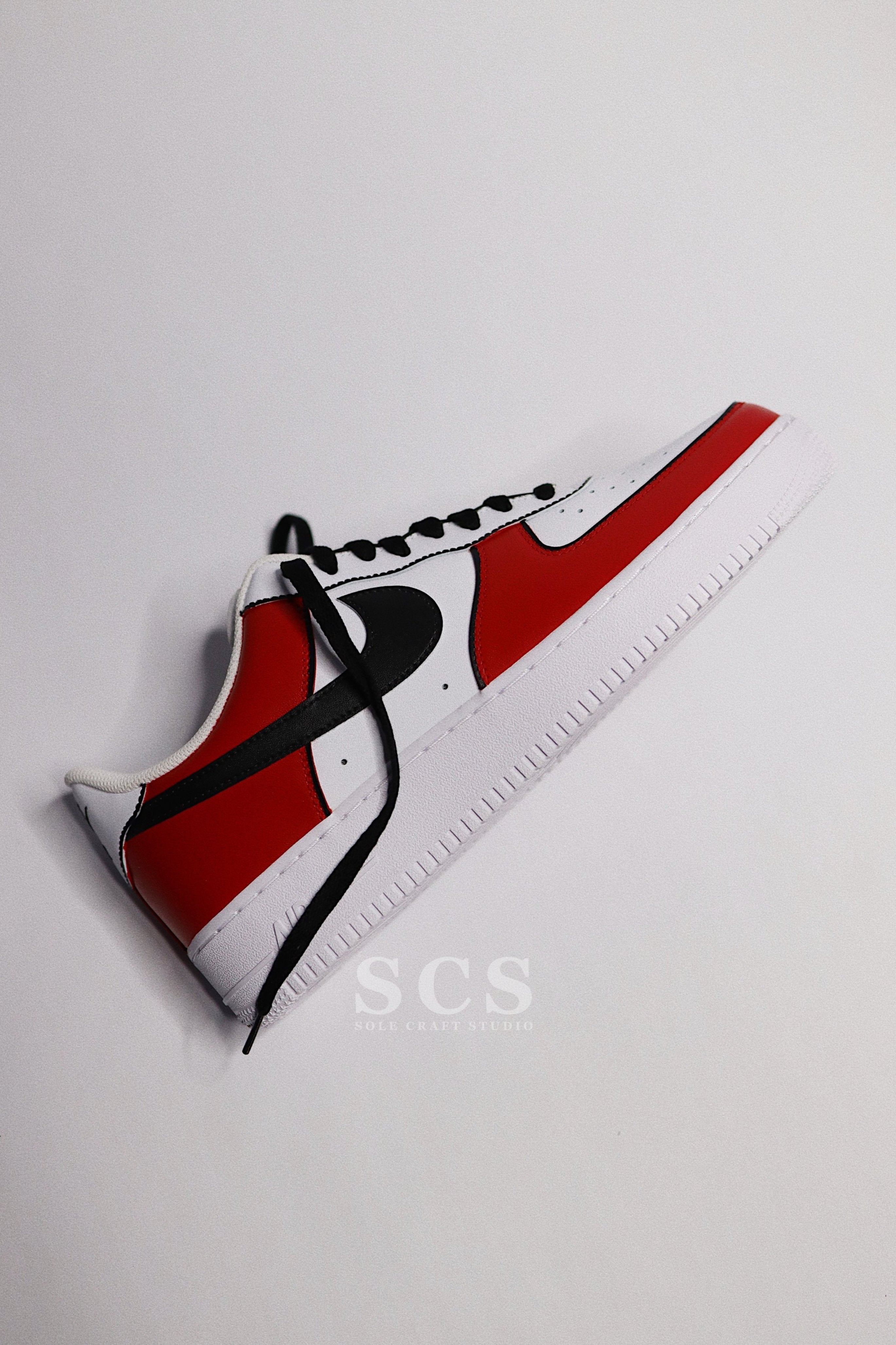 AF1 Red and Black | Red and Black Air Force 1 | solecraftstudio