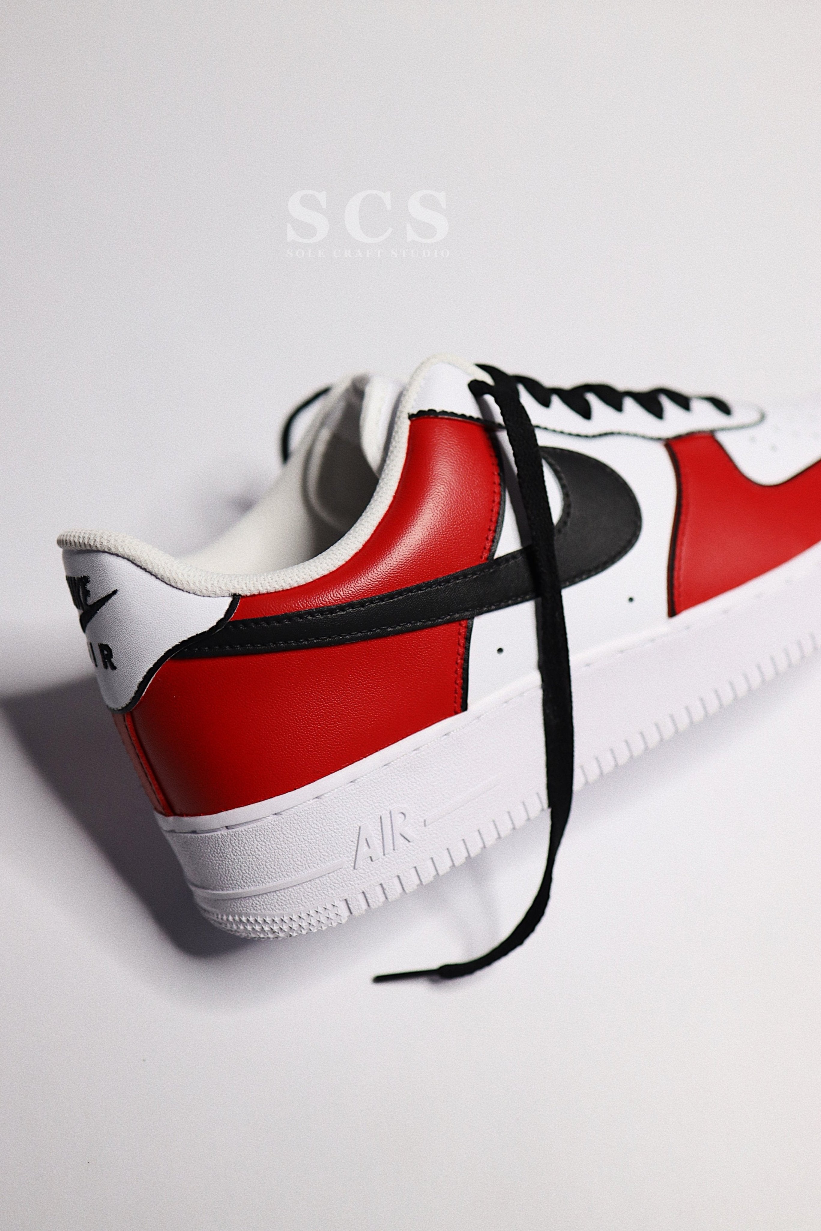 AF1 Red and Black | Red and Black Air Force 1 | solecraftstudio