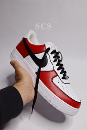 Chicago Air Force 1 Sneakers | AF1 Red and Black | solecraftstudio