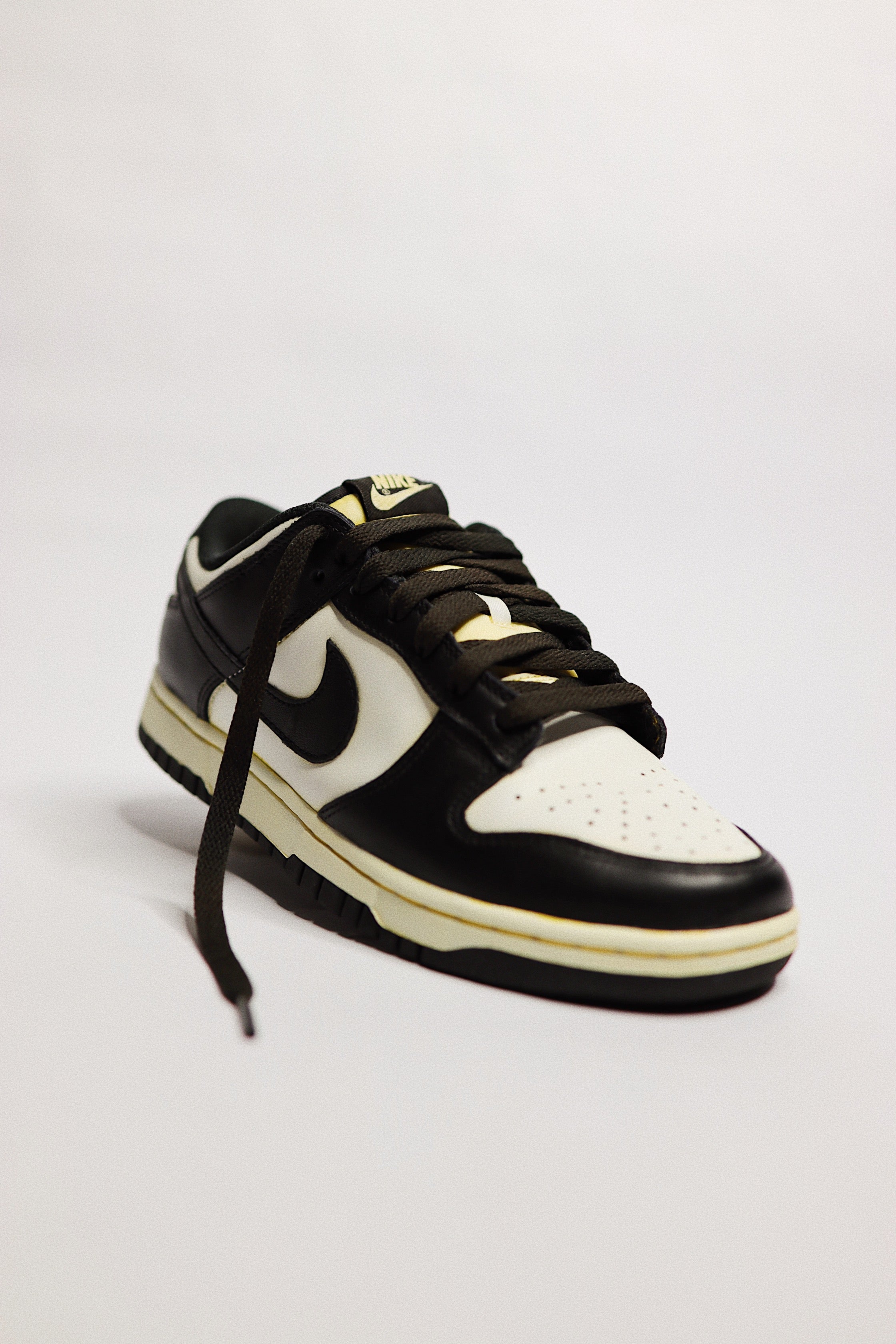 Aged Dunk Low Panda "Cooked" Black Cream Beige AF1 Custom Sneakers Unisex