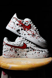 Custom Painted Sneakers | Red and Black Nike Shoes | solecraftstudio