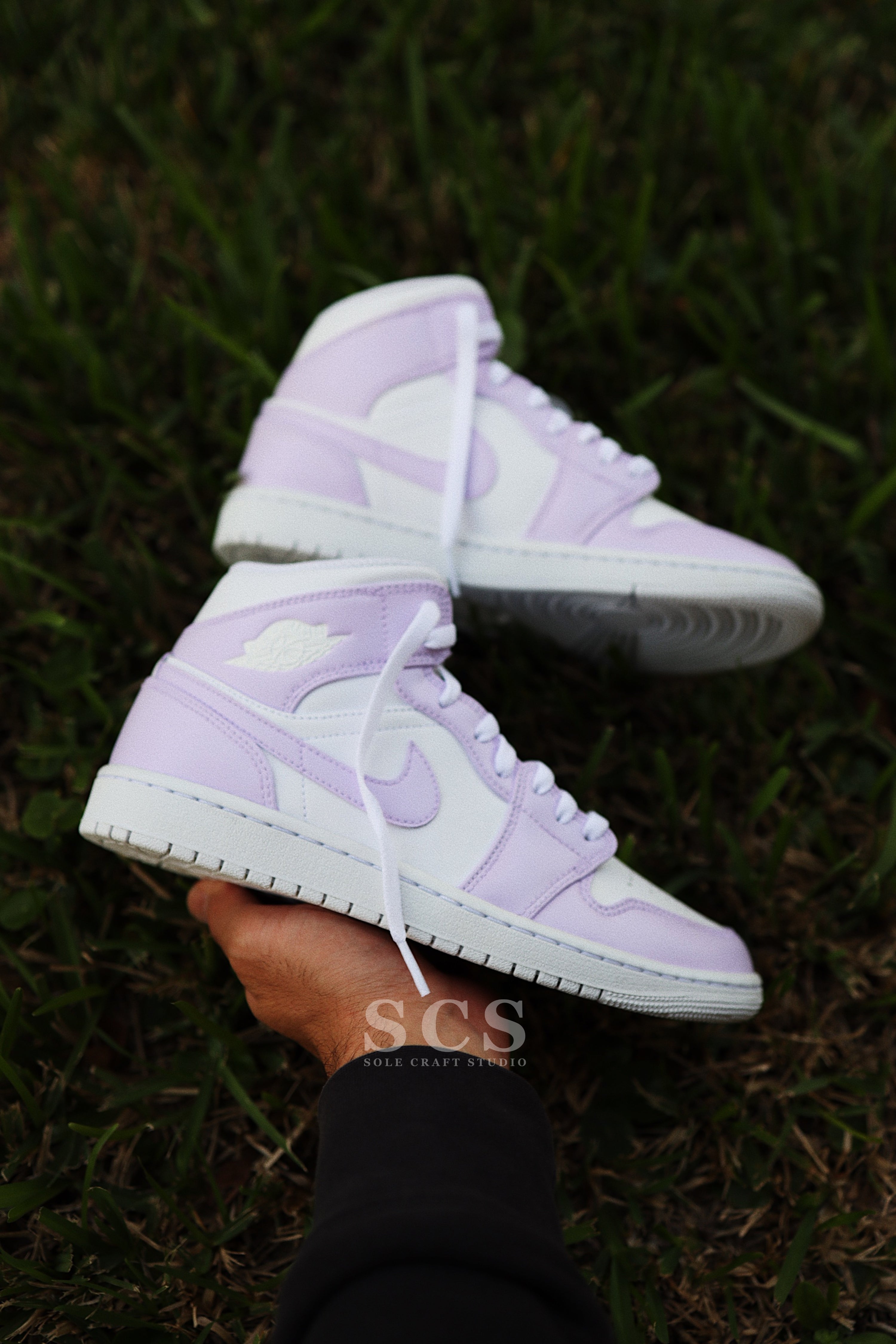 Lilac Air Jordan 1 | White and Purple Jordans | solecraftstudio