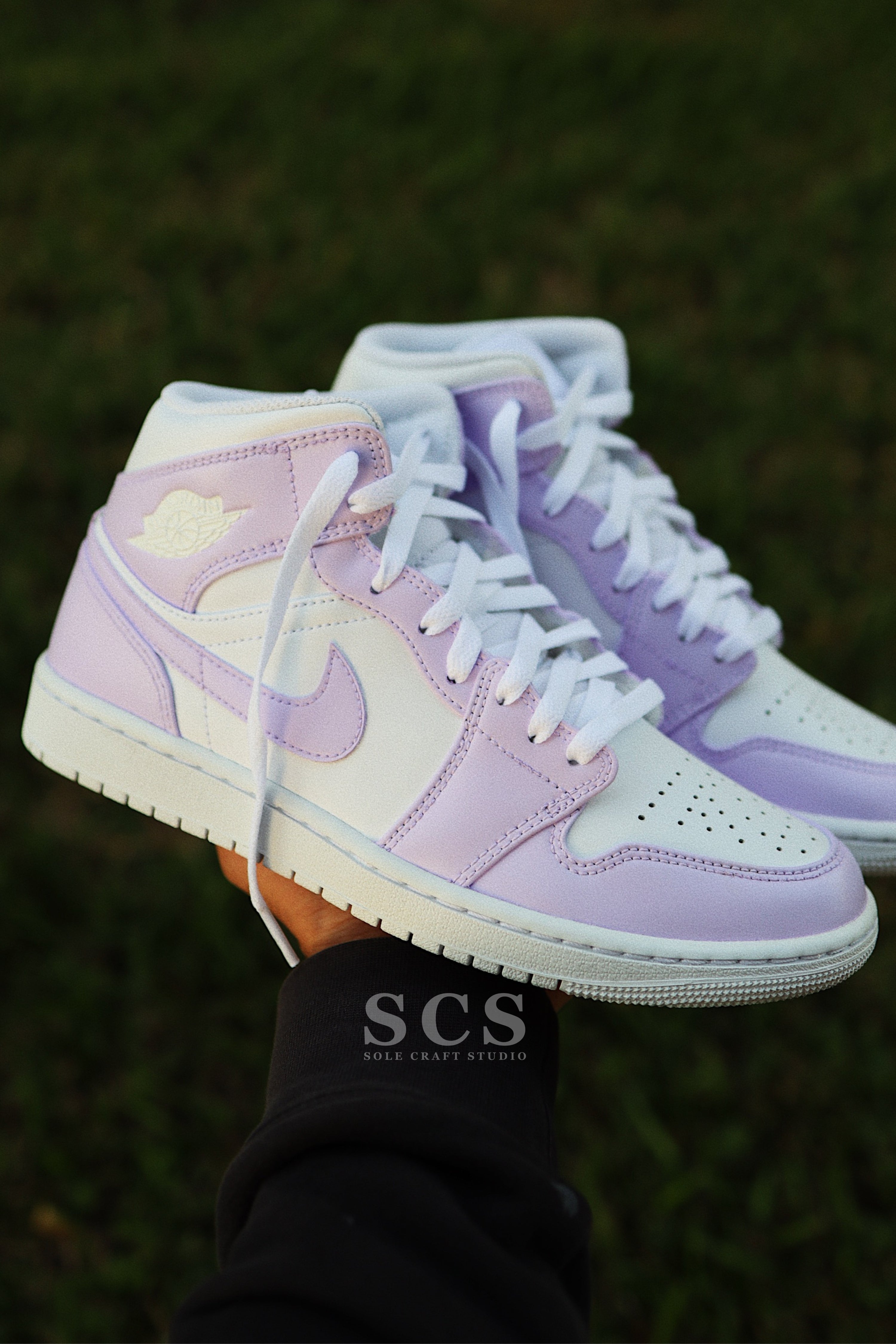 Lilac Air Jordan 1 | White and Purple Jordans | solecraftstudio