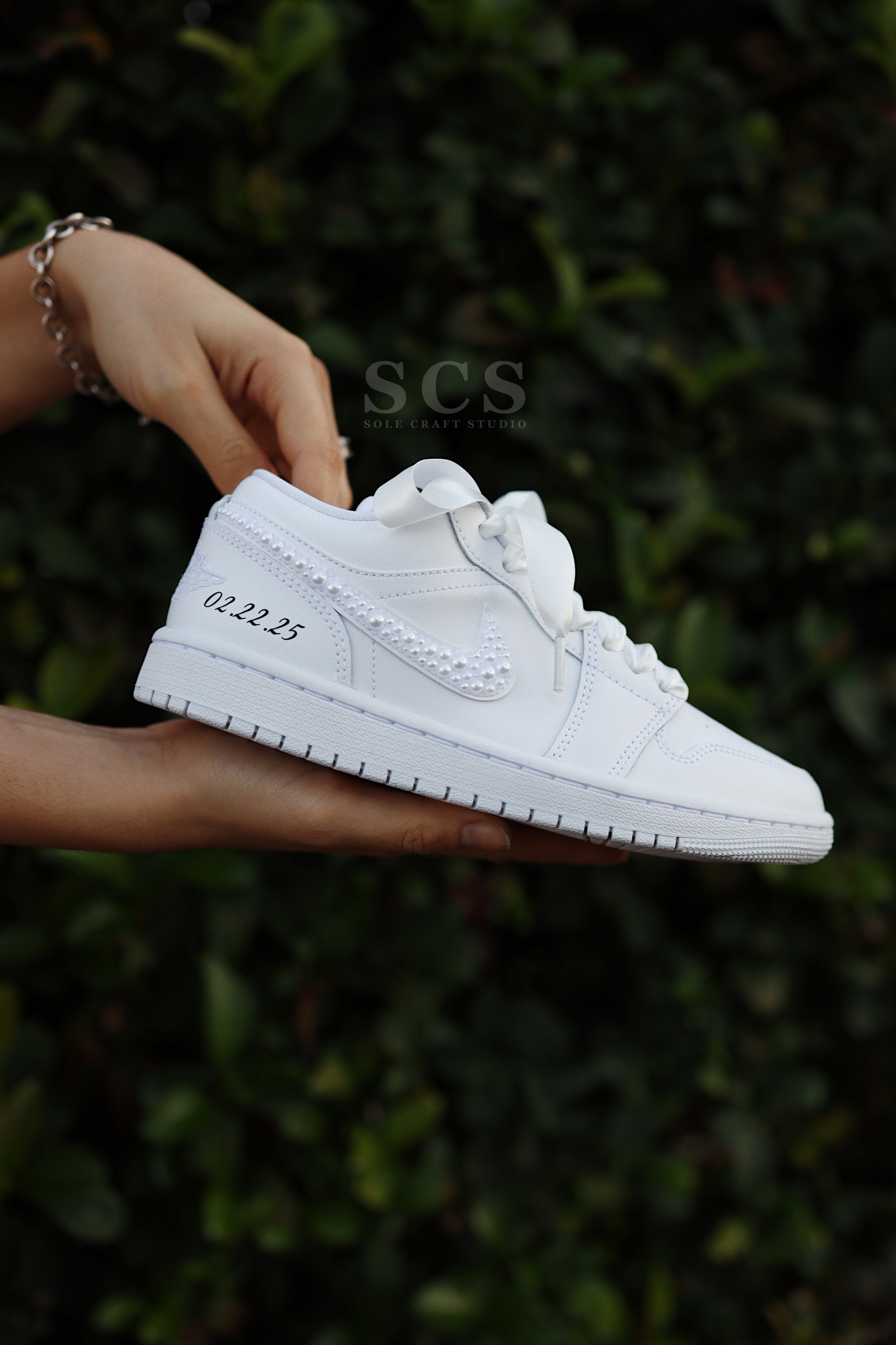 Personalized Wedding Sneakers | Bridal Air Jordan 1 | solecraftstudio