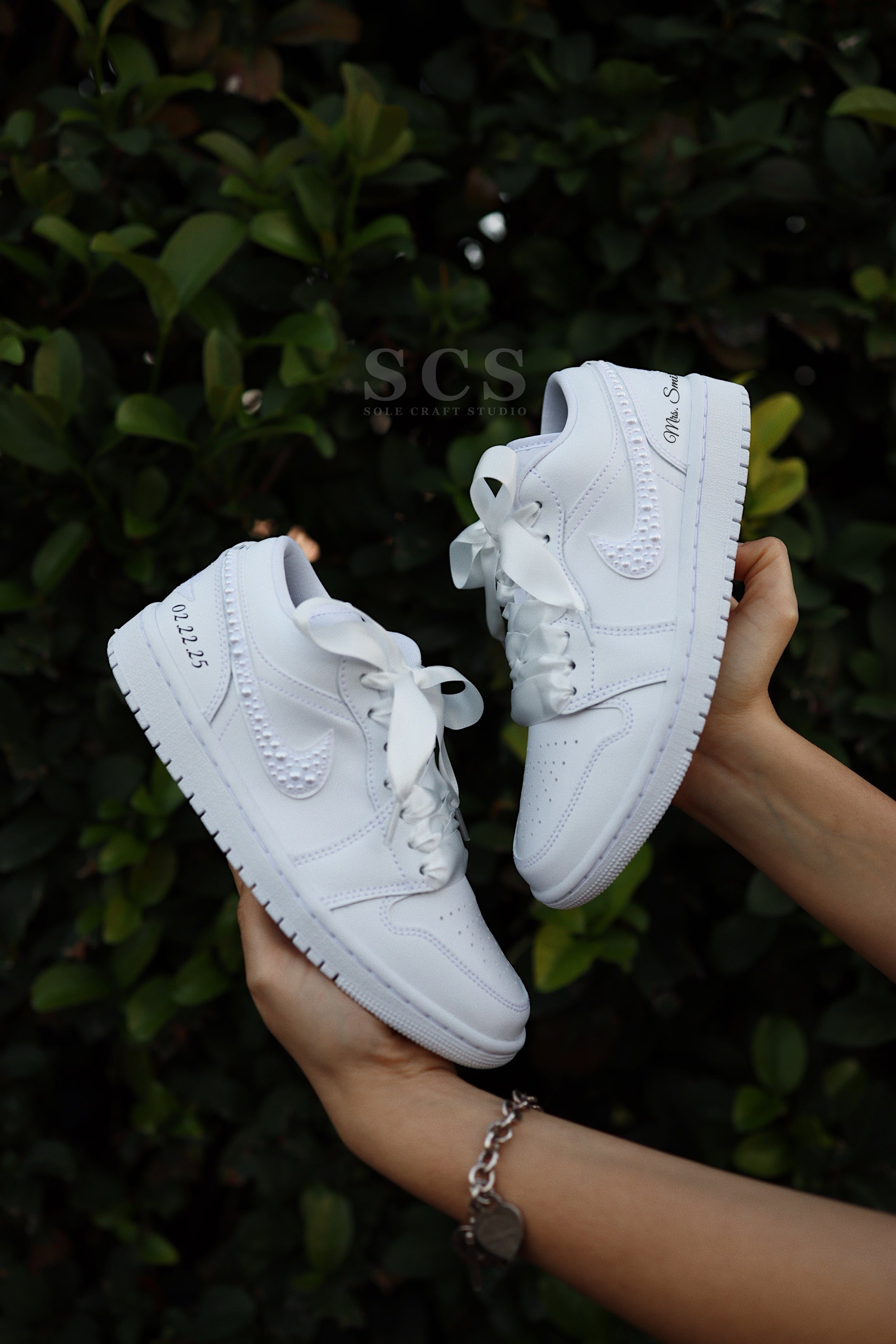 Personalized Wedding Sneakers | Bridal Air Jordan 1 | solecraftstudio