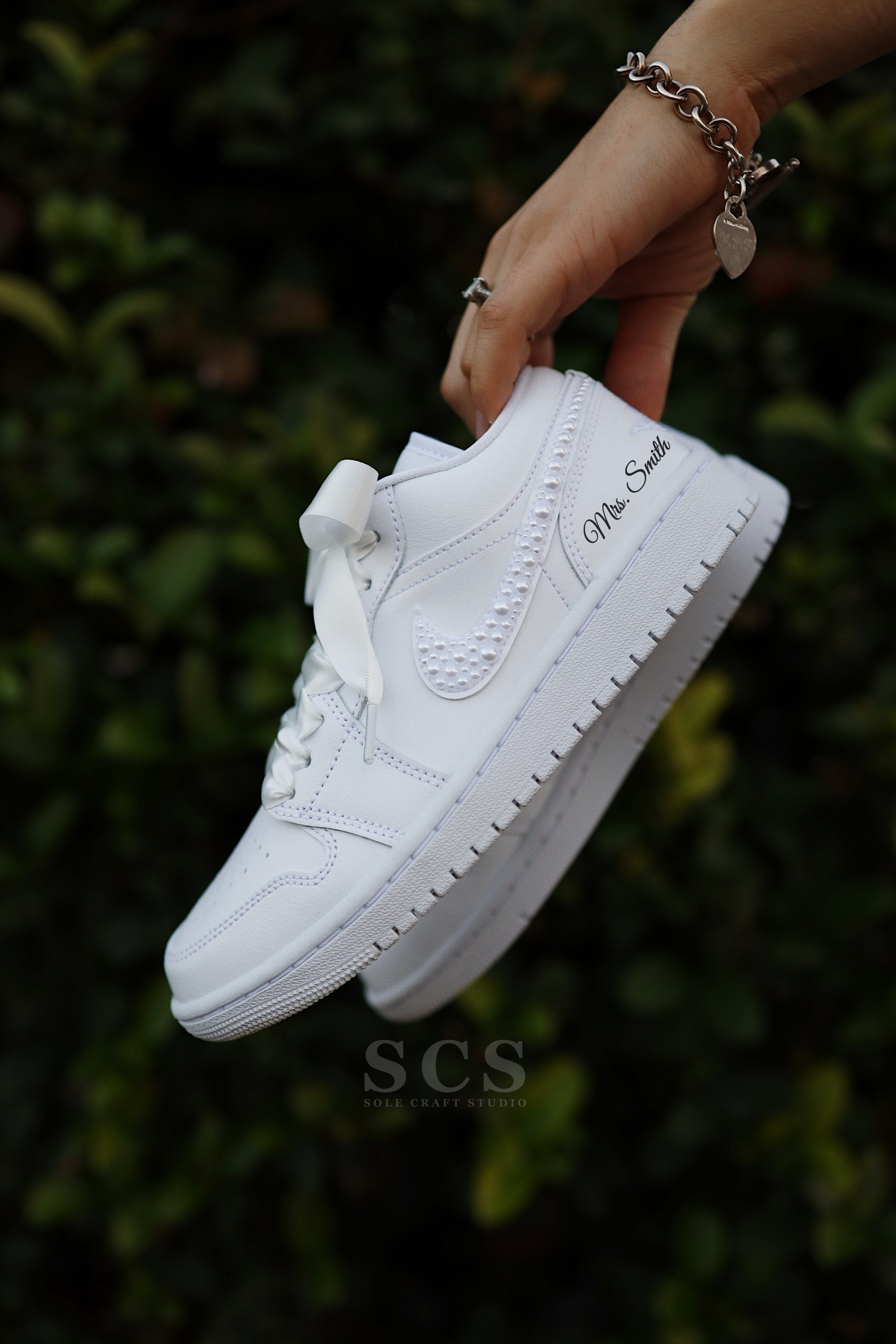 Personalized Wedding Sneakers | Bridal Air Jordan 1 | solecraftstudio