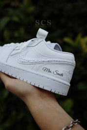 Personalized Wedding Sneakers | Bridal Air Jordan 1 | solecraftstudio