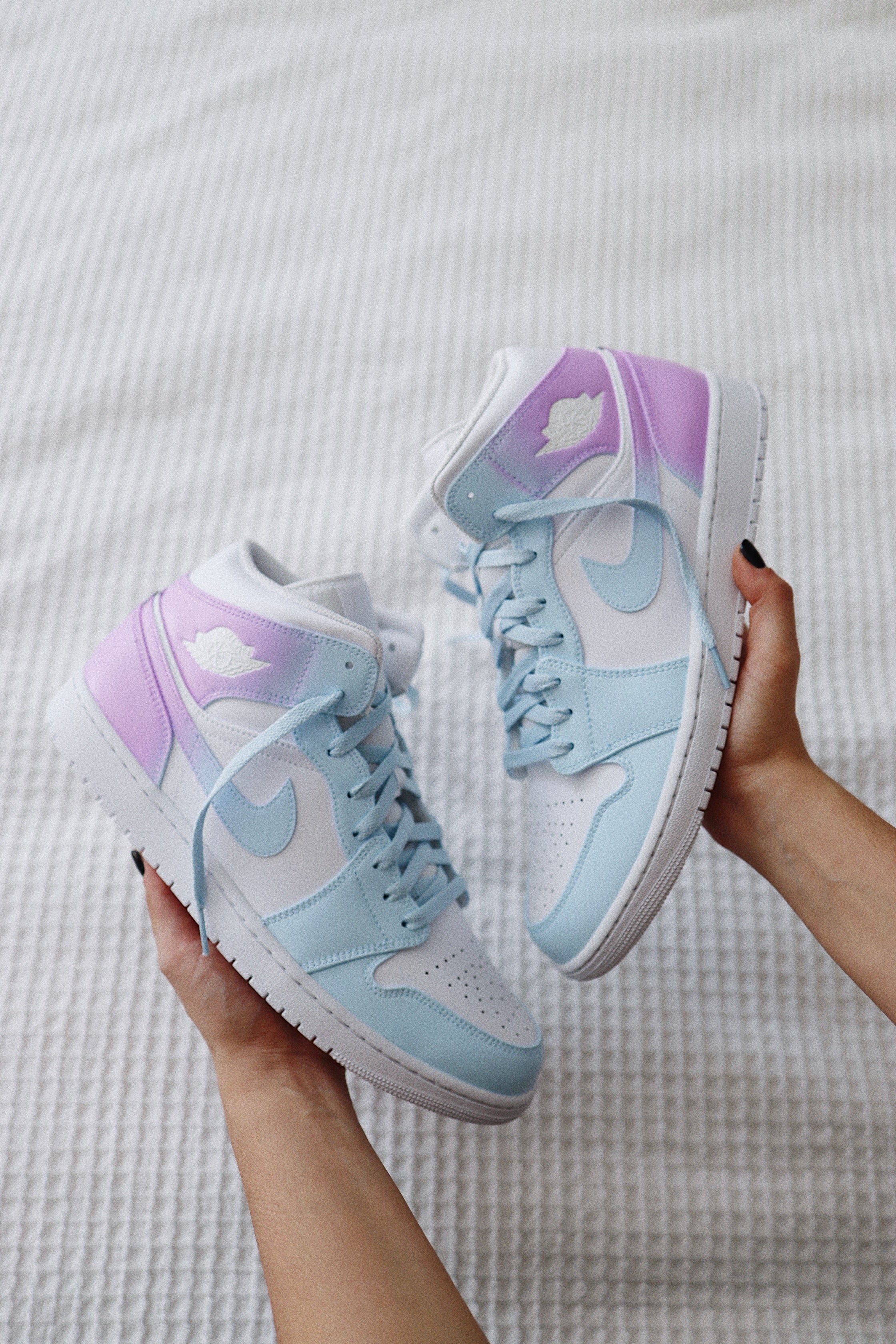 Pastel Color Nike Shoes | Purple and Blue Jordans | solecraftstudio