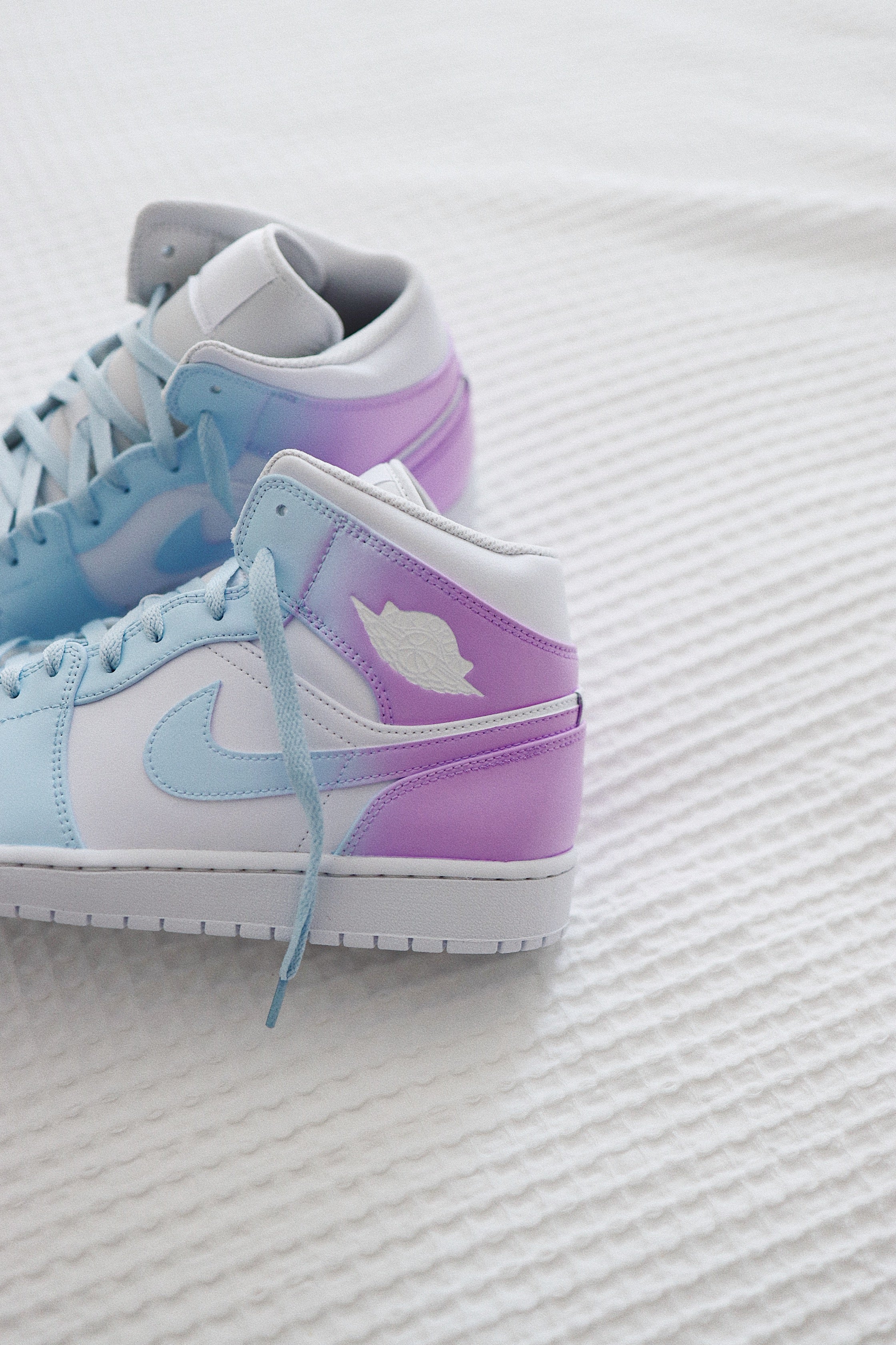 Pastel Color Nike Shoes | Purple and Blue Jordans | solecraftstudio