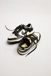 Aged Dunk Low Panda "Cooked" Black Cream Beige AF1 Custom Sneakers Unisex