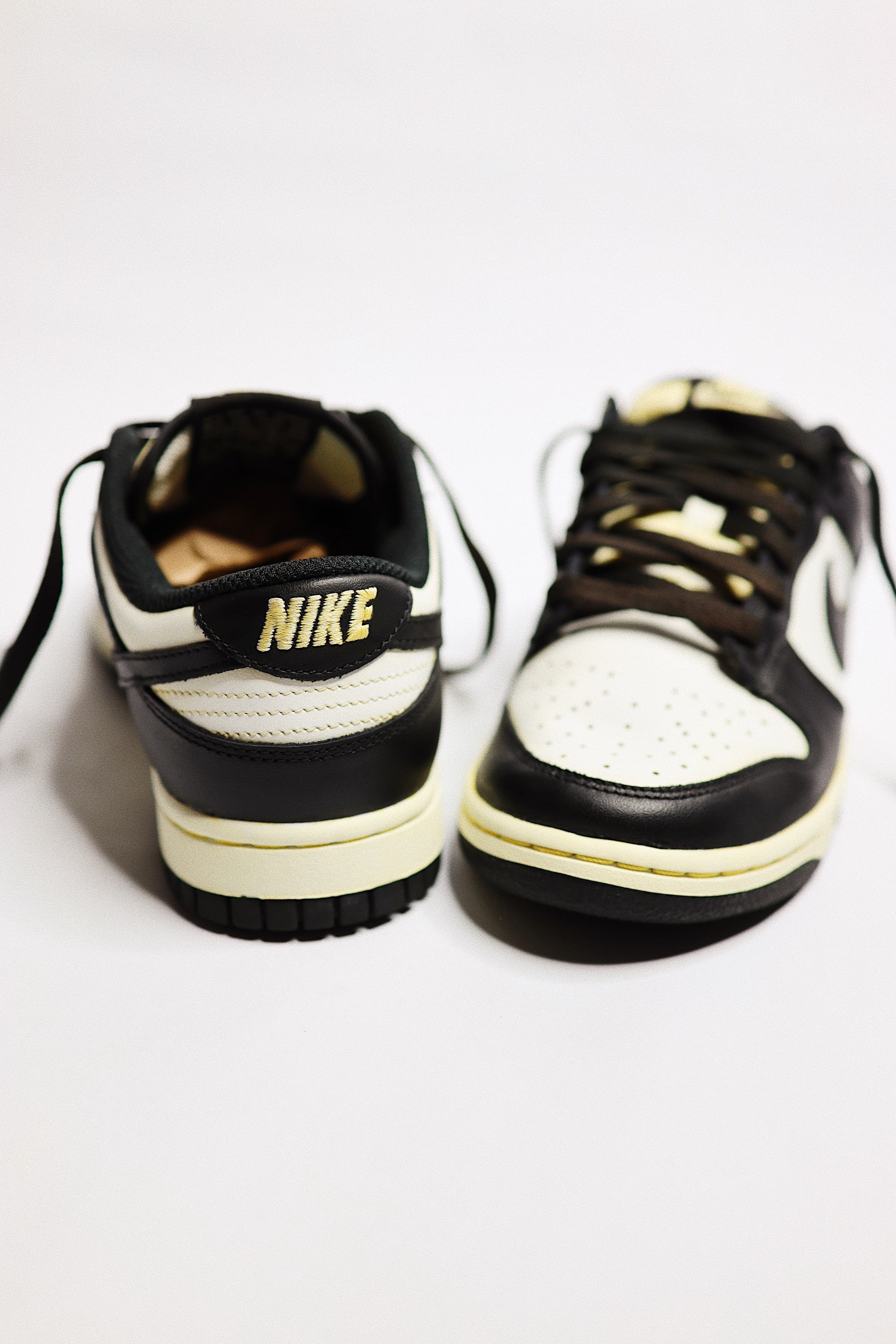 Aged Dunk Low Panda "Cooked" Black Cream Beige AF1 Custom Sneakers Unisex