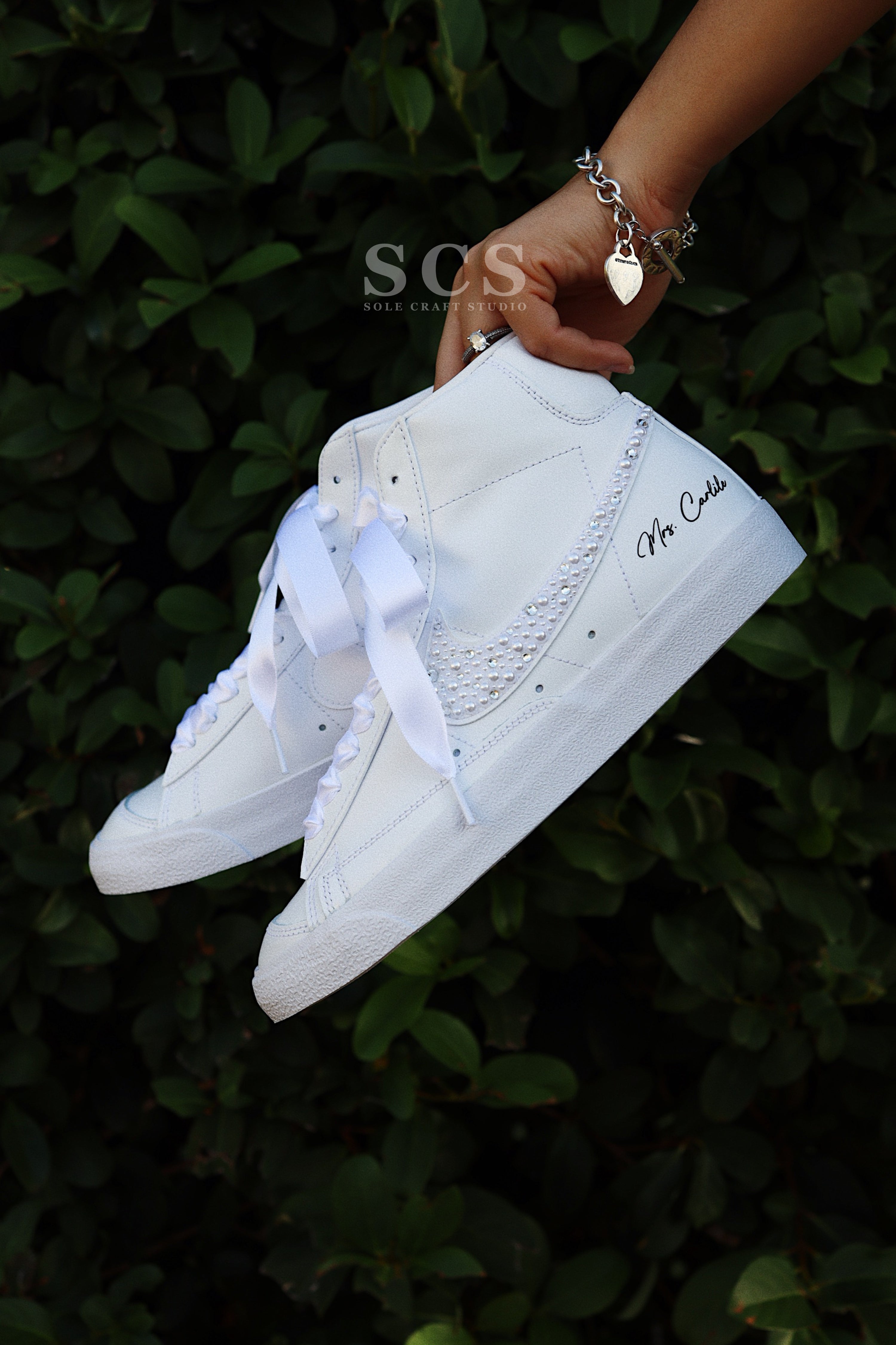 Custom Wedding Nikes Customized Bridal Shoes Blazer Nike Shoes