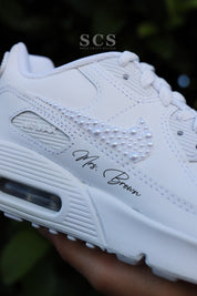 Bridal Sneakers for Wedding | Air Max 90 White | solecraftstudio