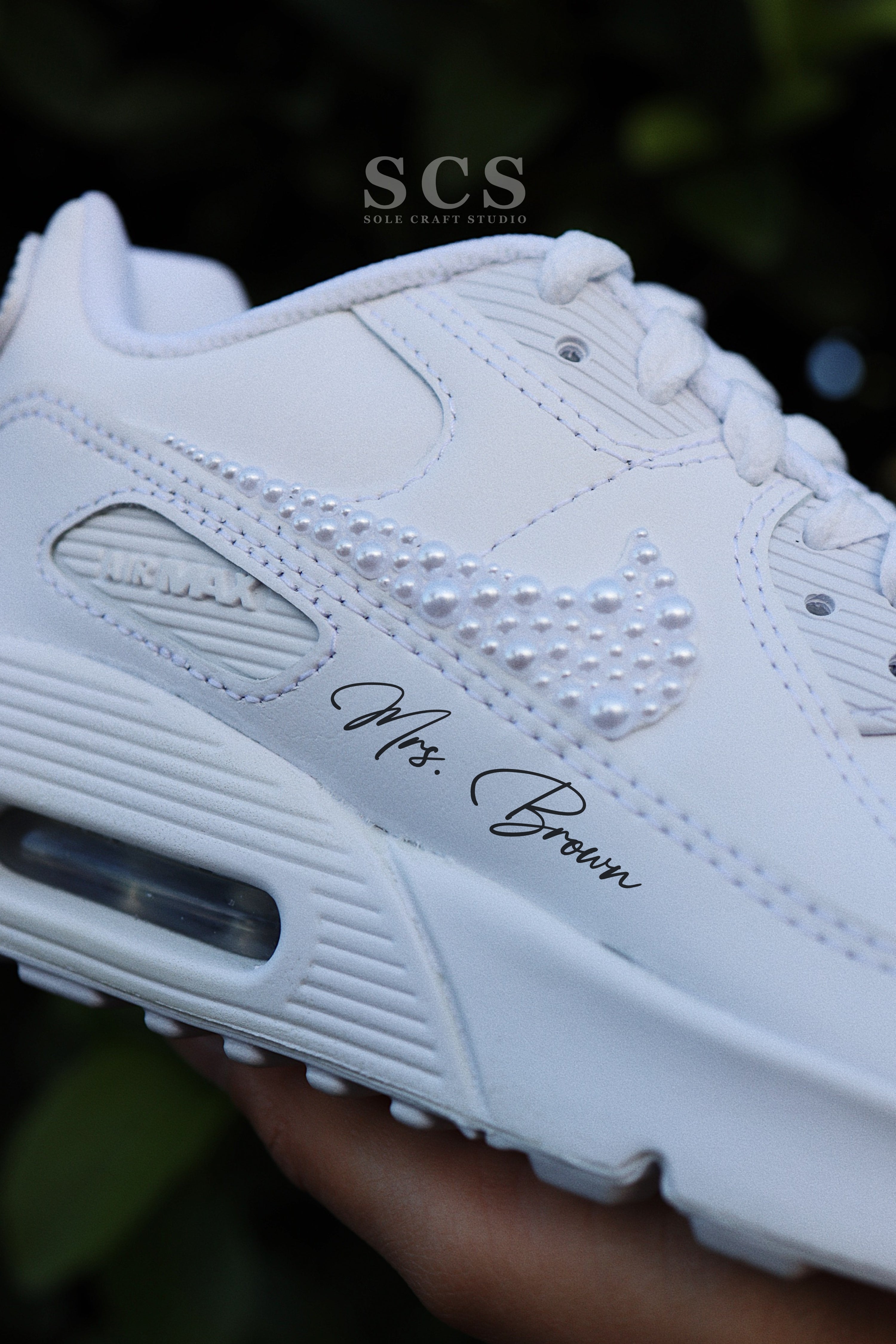 Bridal Sneakers for Wedding | Air Max 90 White | solecraftstudio