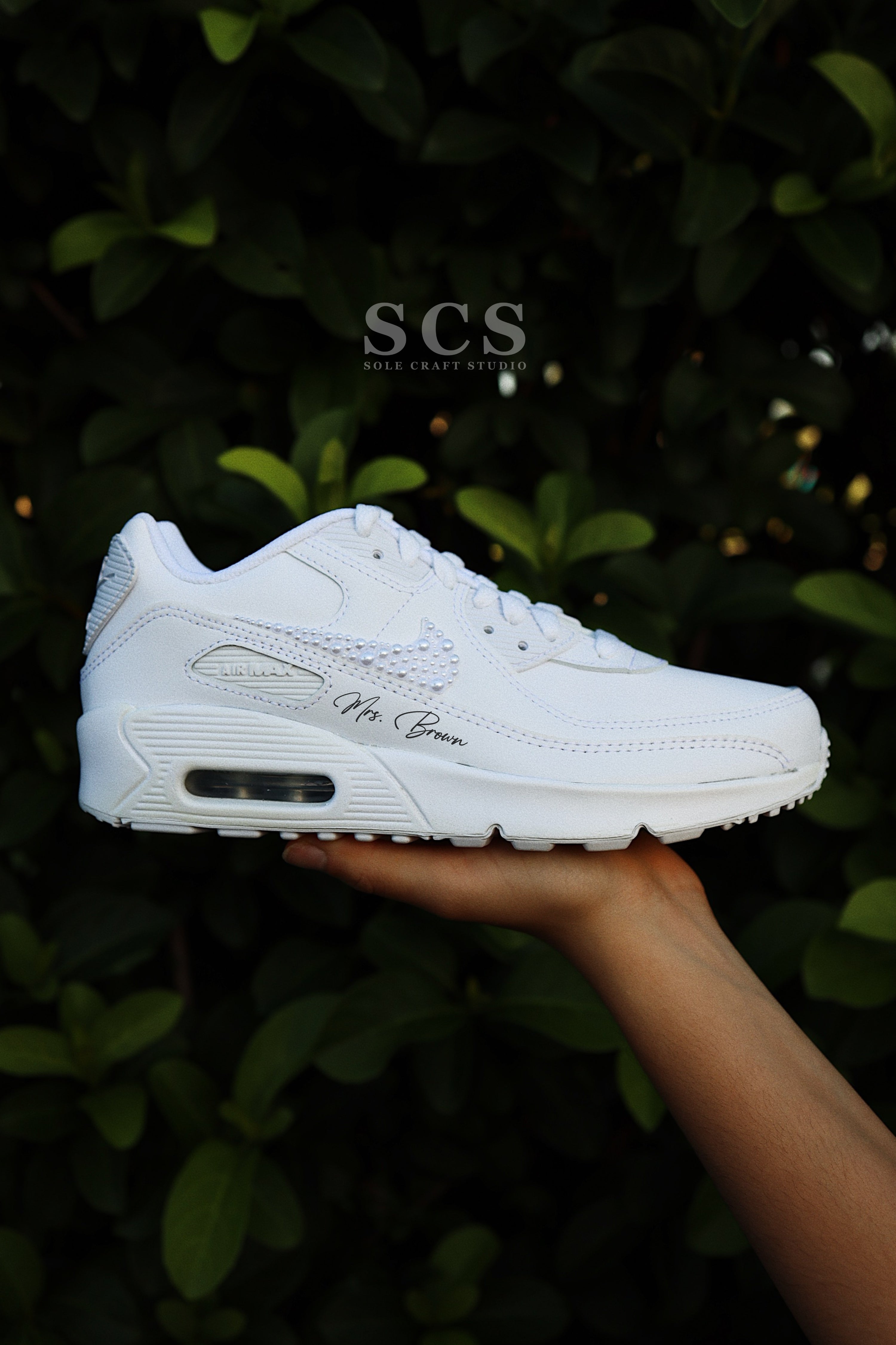 Bridal Sneakers for Wedding | Air Max 90 White | solecraftstudio