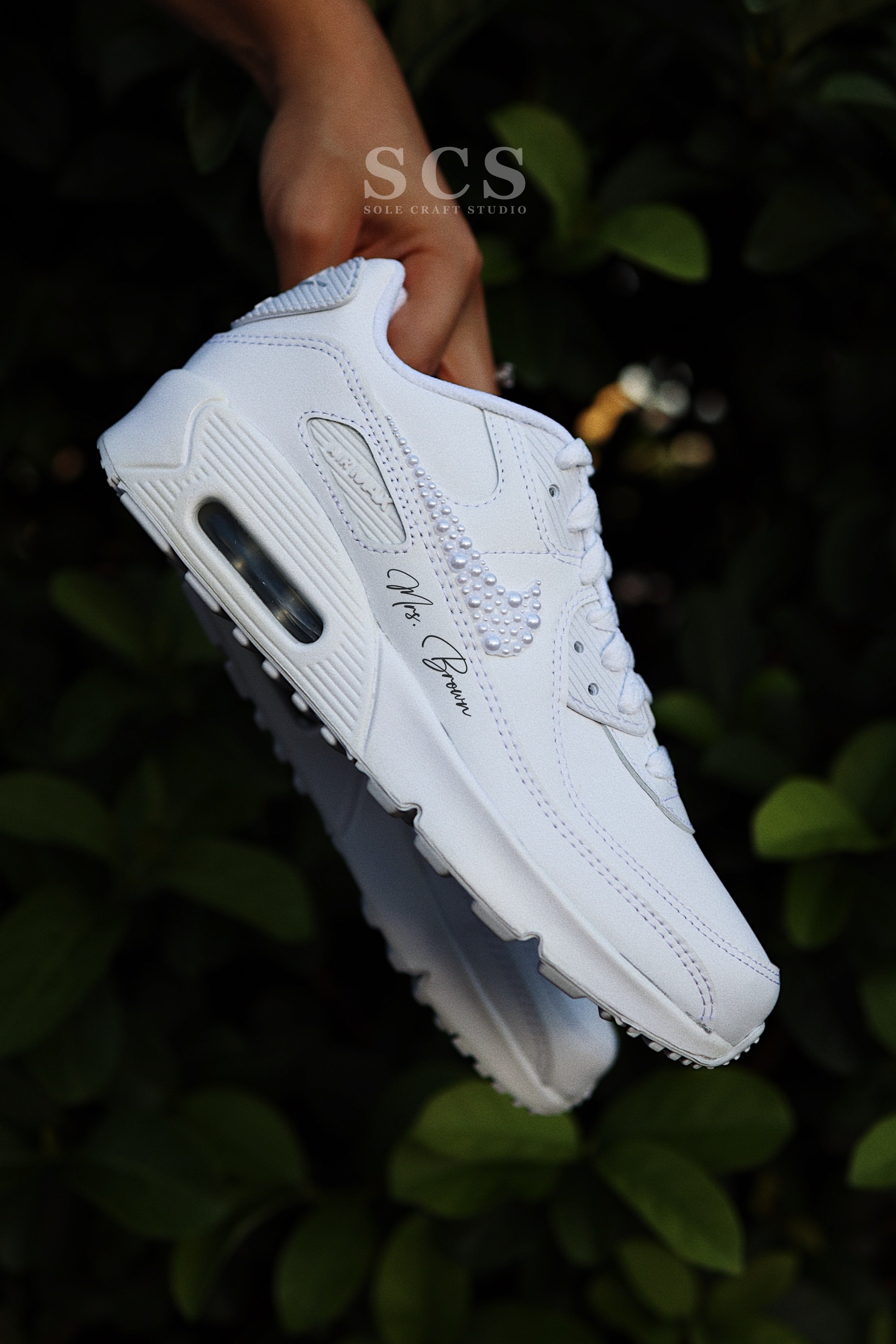 Bridal Sneakers for Wedding | Air Max 90 White | solecraftstudio