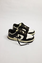 Aged Dunk Low Panda "Cooked" Black Cream Beige AF1 Custom Sneakers Unisex