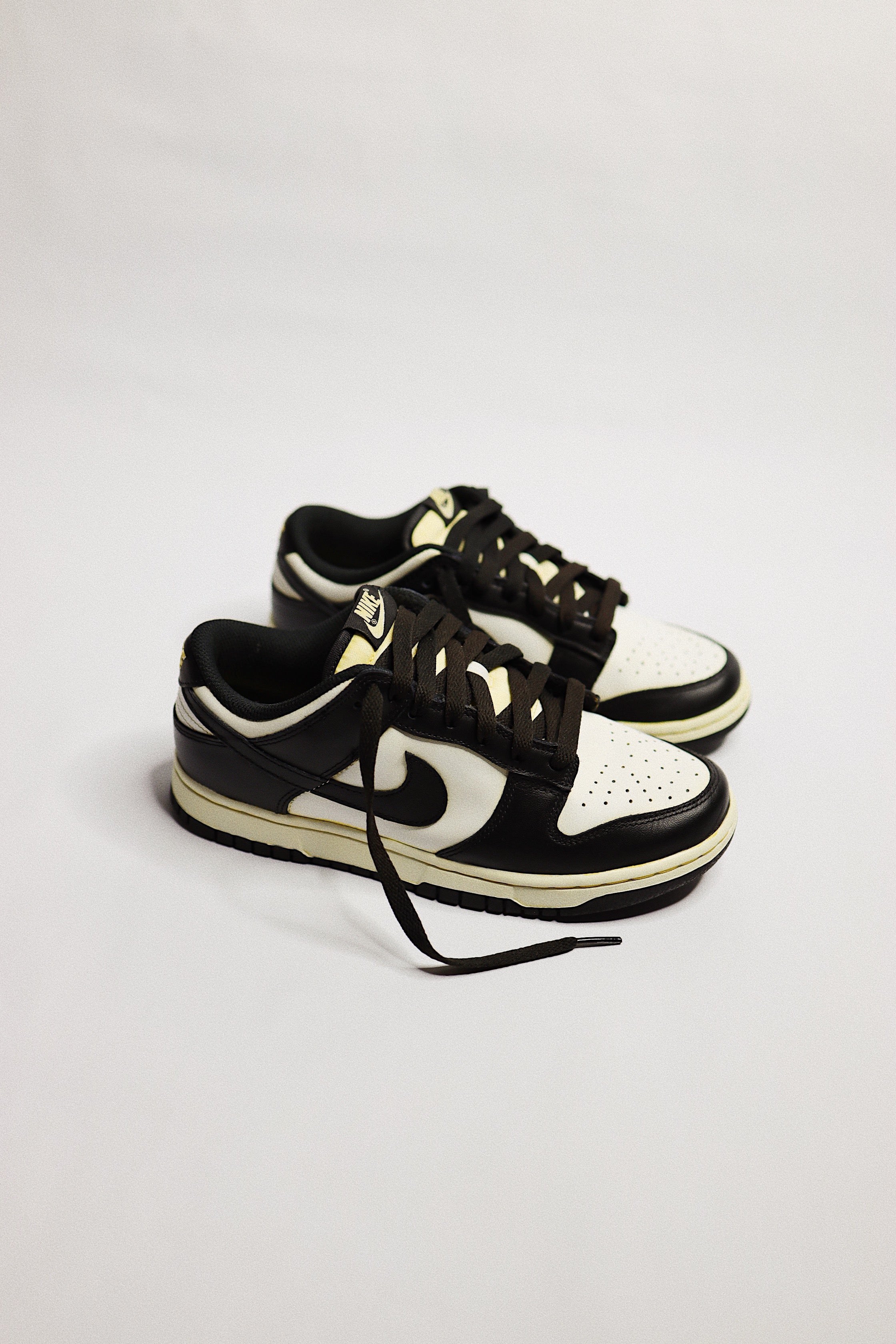 Aged Dunk Low Panda "Cooked" Black Cream Beige AF1 Custom Sneakers Unisex