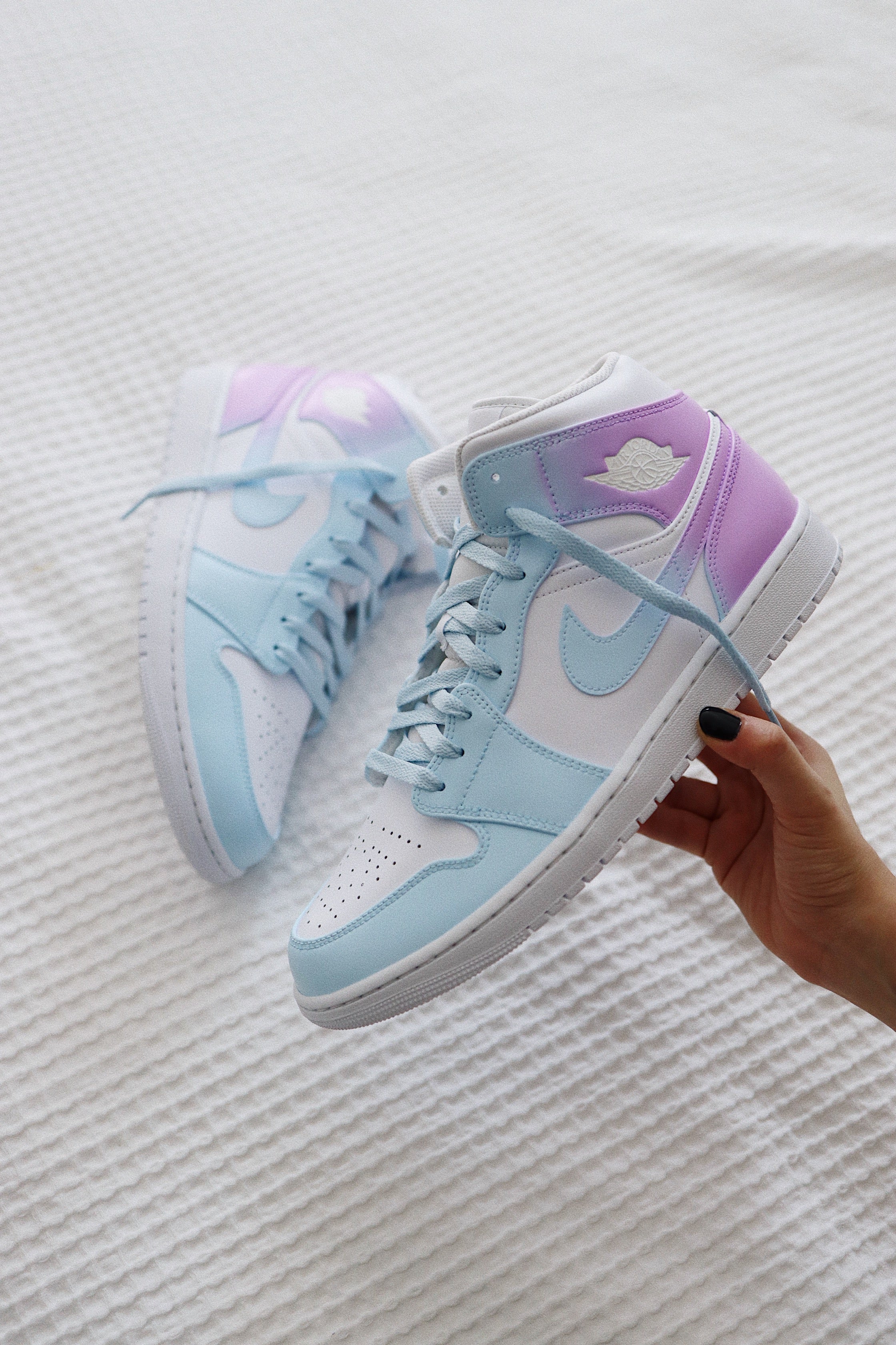 Pastel Color Nike Shoes | Purple and Blue Jordans | solecraftstudio