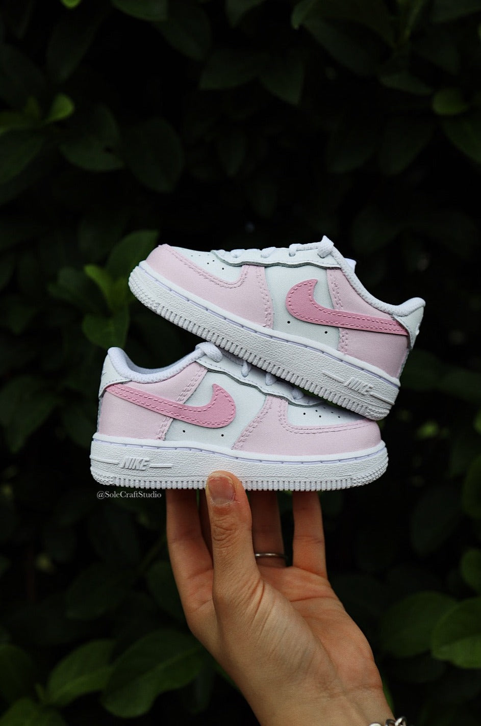 Custom Nike Pale Pink Nike Air Force BABY PINK DRIP CUSTOM AIR