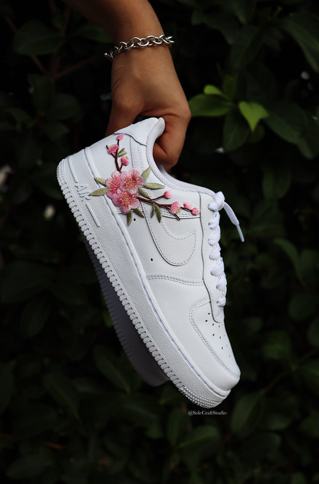 Embroidered Blossom Flower Patch Custom Air Force 1 solecraftstudio