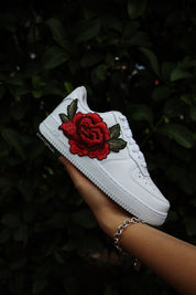 Embroidered Red Rose Flower Custom Air Force 1
