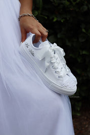 White Wedding Sneakers | Low Top Shoes | solecraftstudio