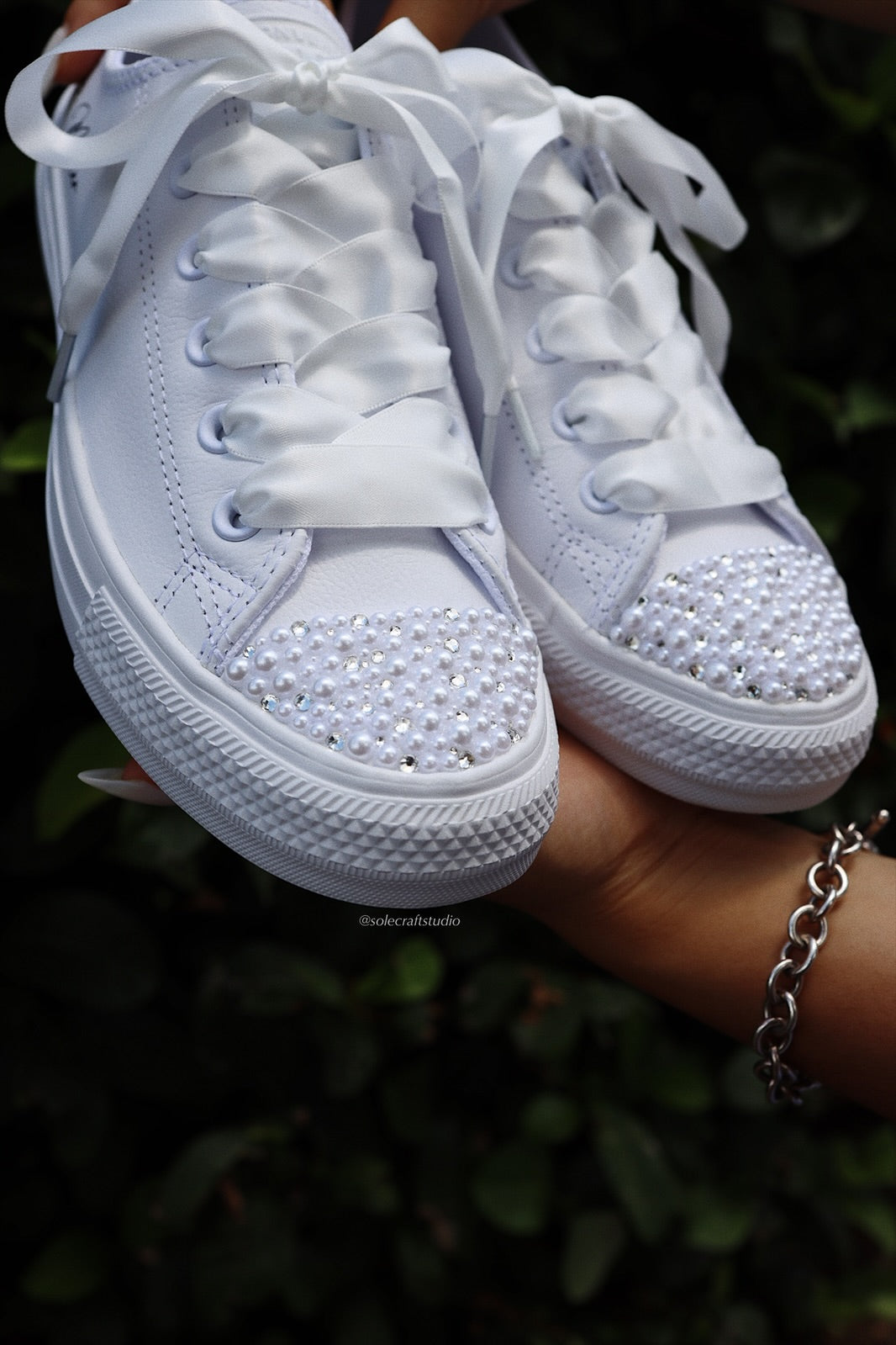 White Wedding Sneakers | Low Top Shoes | solecraftstudio