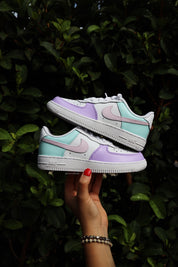 Air Force 1 Low Custom Kids Shoes Pink Lavender Mint Hand Painted AF1 Sneakers