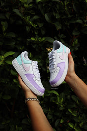 Air Force 1 Low Custom Kids Shoes Pink Lavender Mint Hand Painted AF1 Sneakers
