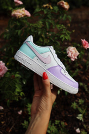 Air Force 1 Low Custom Kids Shoes Pink Lavender Mint Hand Painted AF1 Sneakers