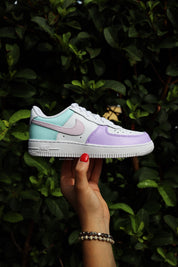 Air Force 1 Low Custom Kids Shoes Pink Lavender Mint Hand Painted AF1 Sneakers