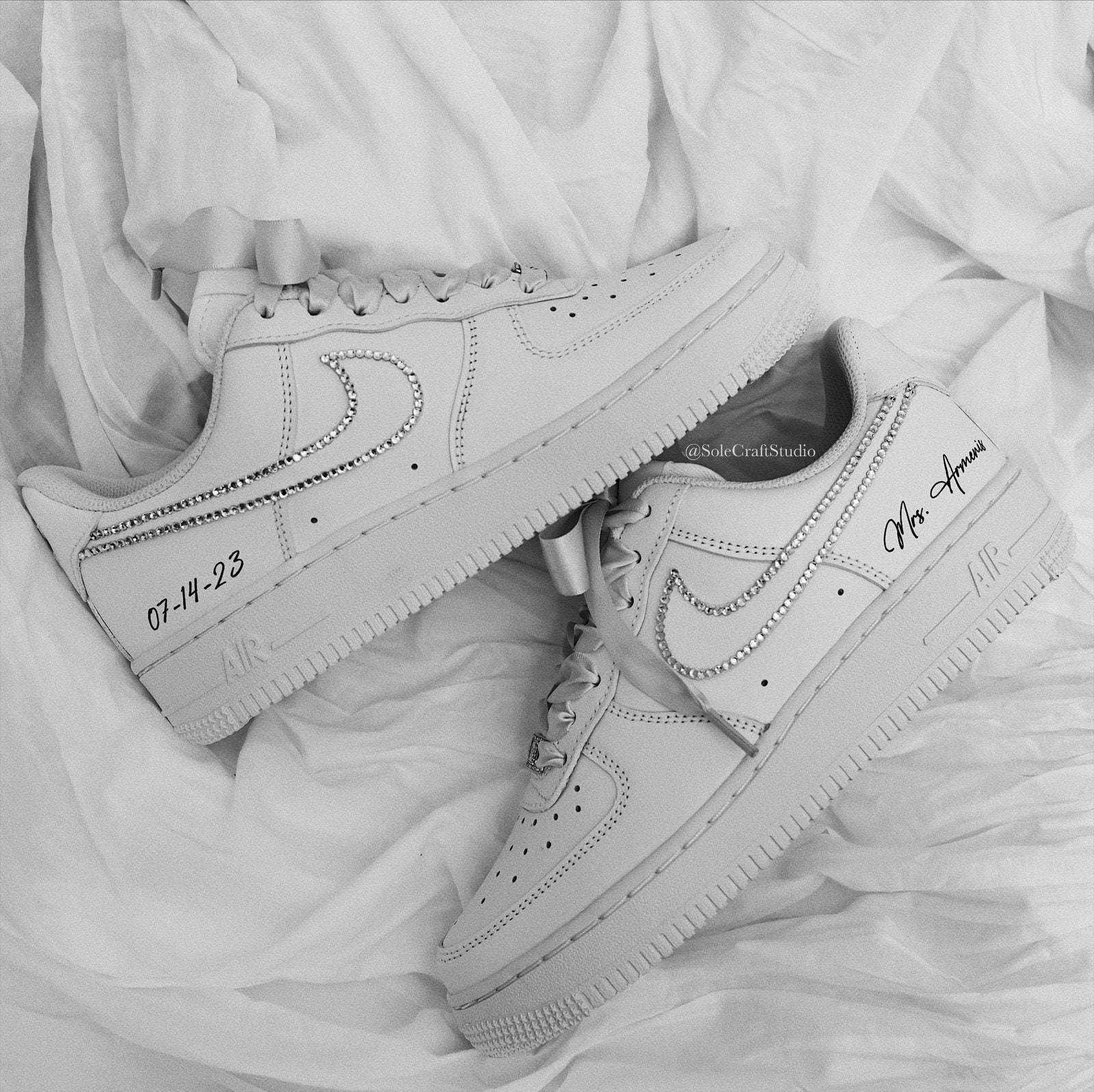 Wedding Sneakers for Bride | Custom Air Force 1 | solecraftstudio
