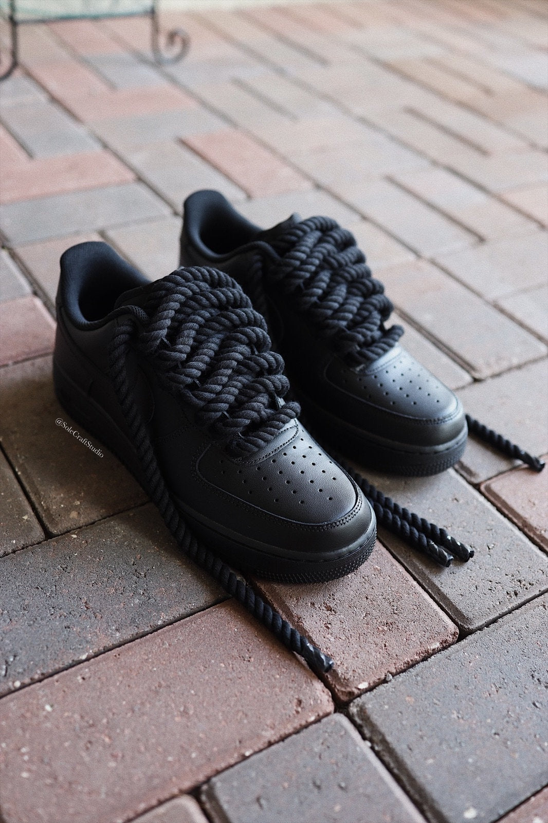 AF1 Rope Laces | Black Rope Laces | solecraftstudio