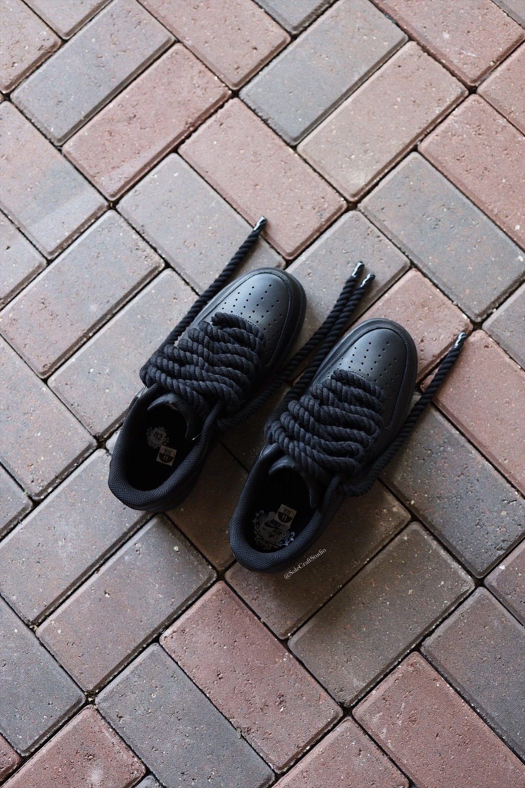 AF1 Rope Laces | Black Rope Laces | solecraftstudio