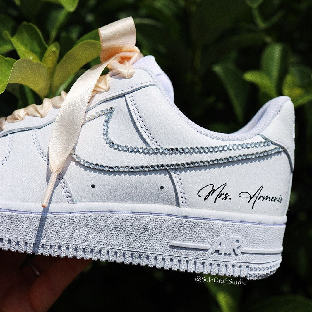 Wedding Sneakers for Bride | Custom Air Force 1 | solecraftstudio