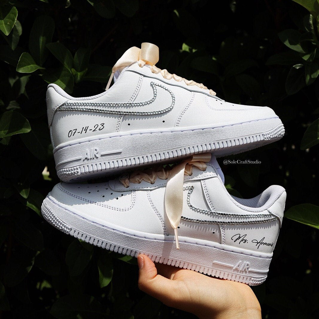 Wedding Sneakers for Bride | Custom Air Force 1 | solecraftstudio