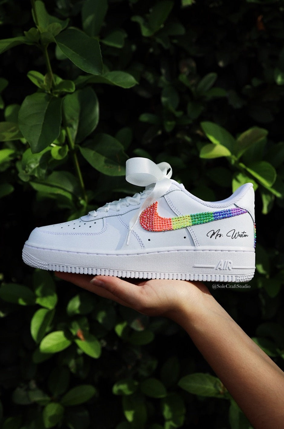 Personalized Wedding Sneakers | Air Force 1 Rainbow | solecraftstudio