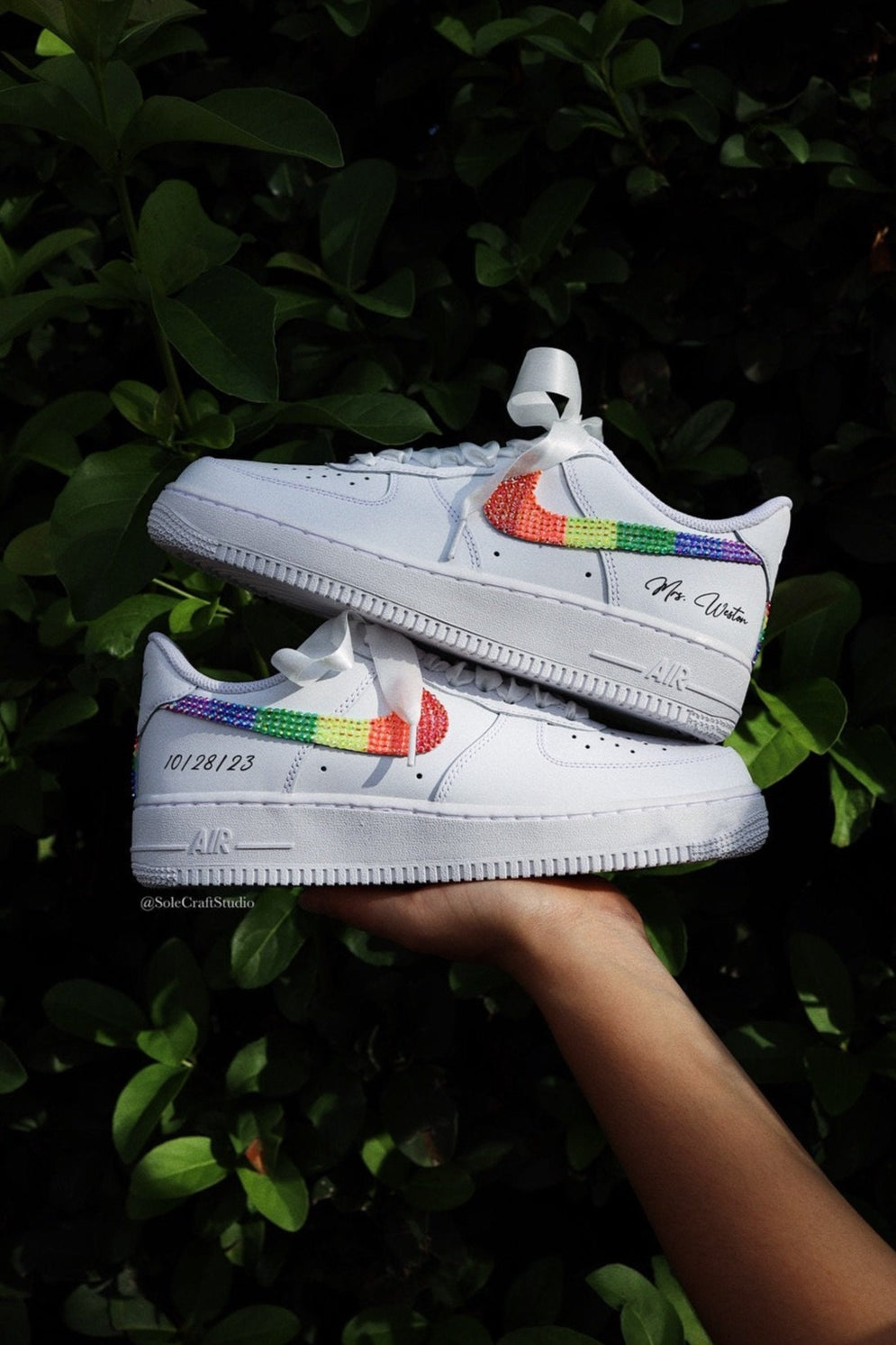 Personalized Wedding Sneakers | Air Force 1 Rainbow | solecraftstudio