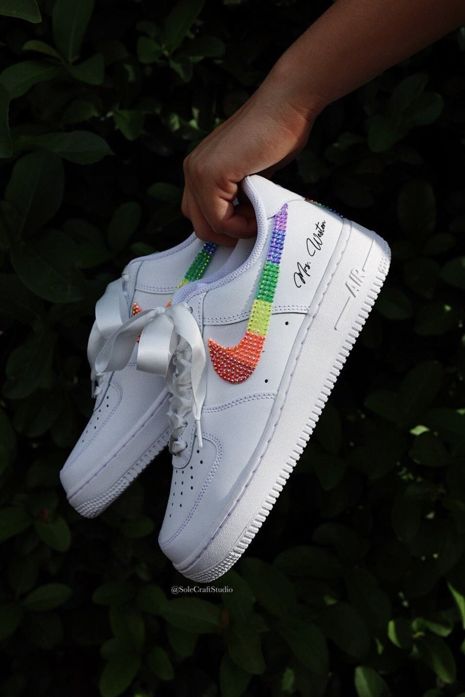 Personalized Wedding Sneakers | Air Force 1 Rainbow | solecraftstudio