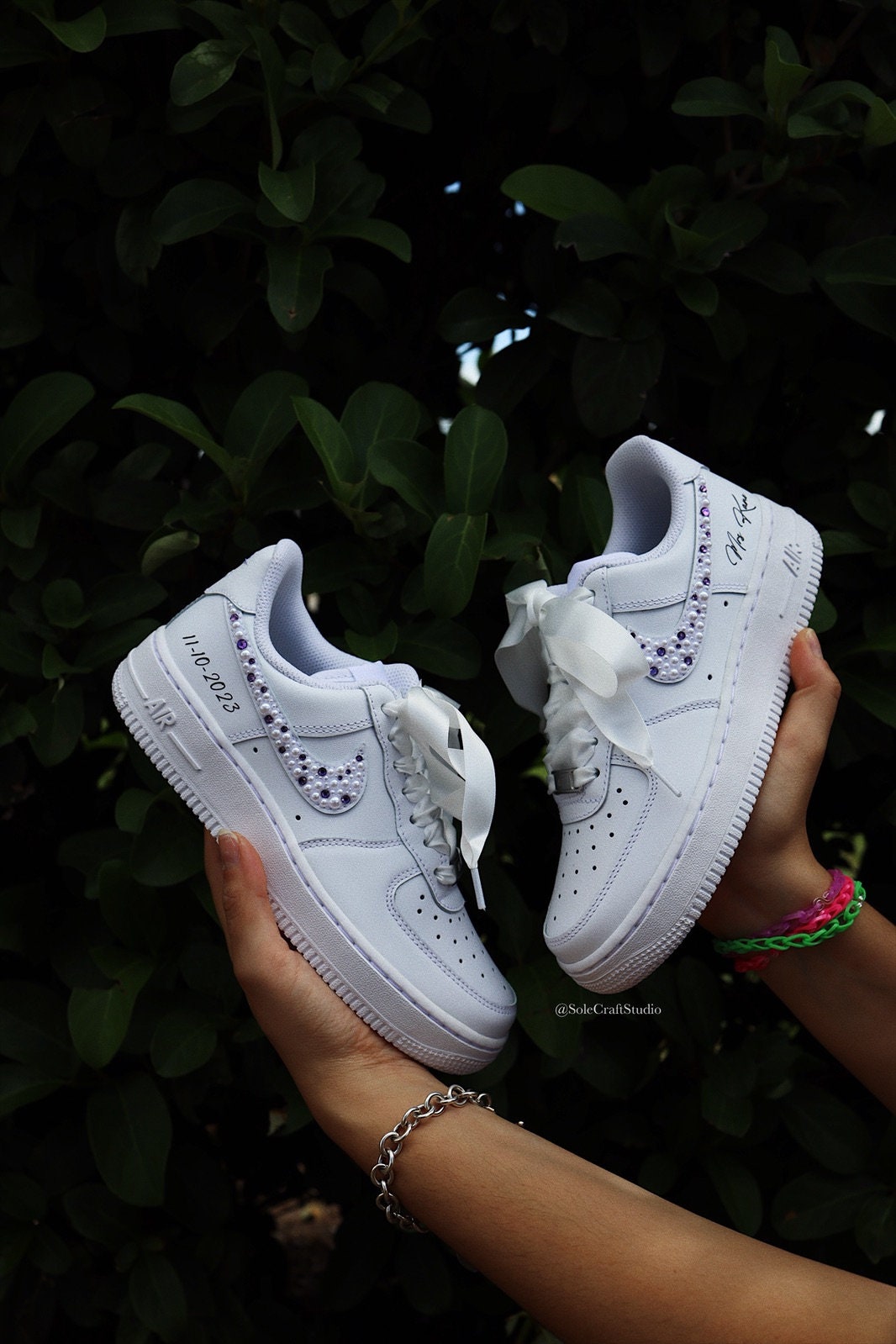 Bridal Wedding Sneakers | Personalized Bridal Shoes | solecraftstudio