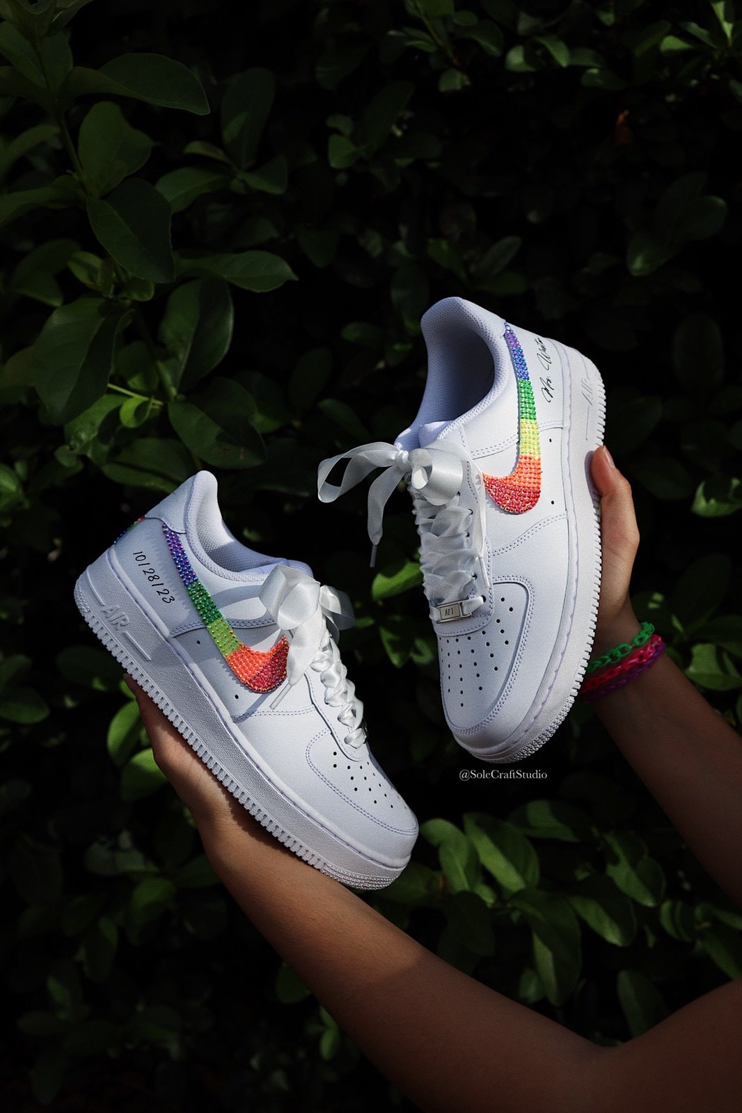 Personalized Wedding Sneakers | Air Force 1 Rainbow | solecraftstudio