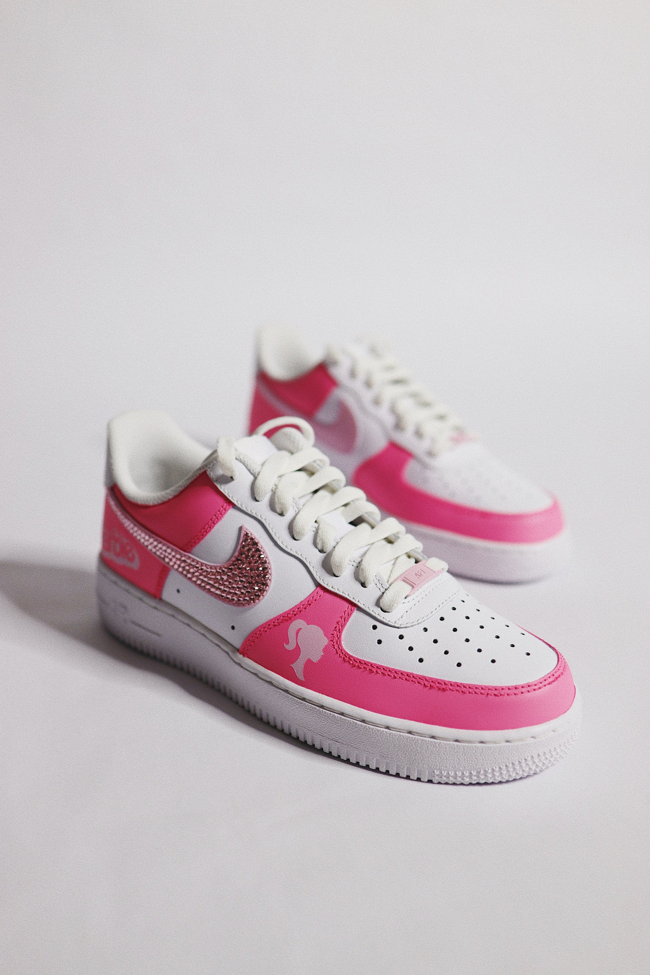 Custom Barbie Pink Air Force 1 with Rhinestones Hand Painted Hot Pin solecraftstudio