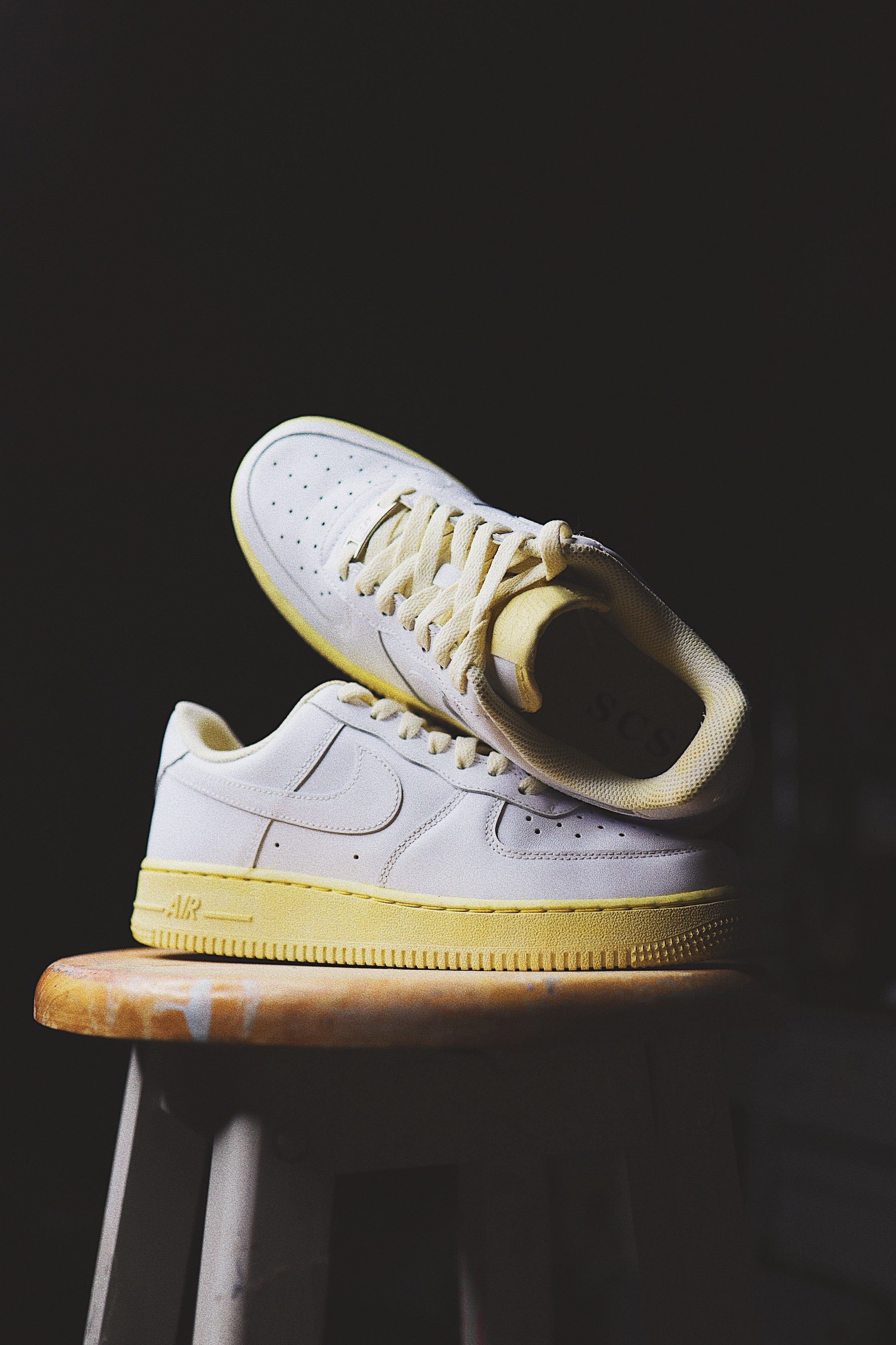Custom Sneakers Yellow Air Force Custom Aged Air Force Low