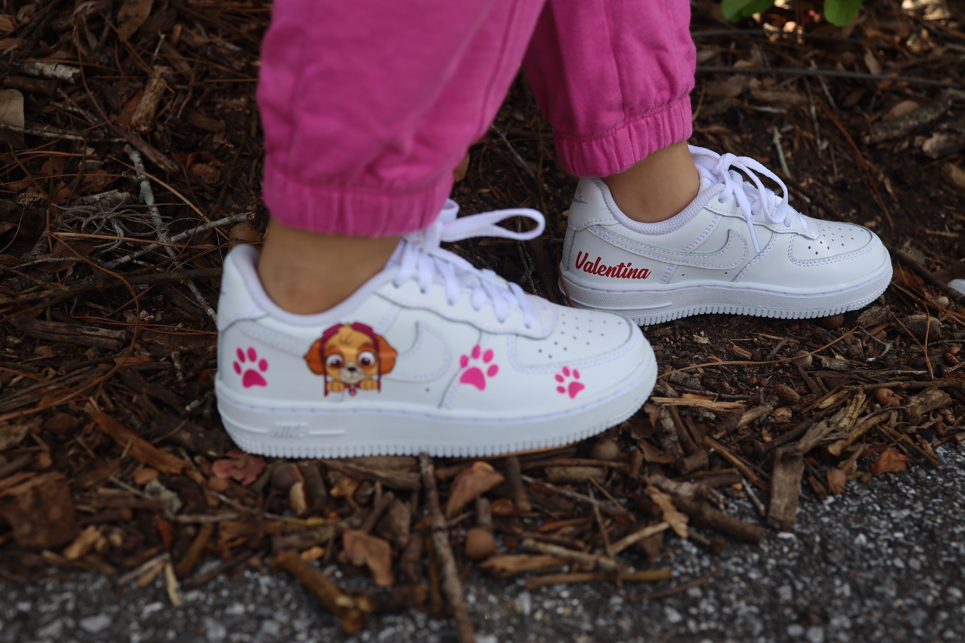 Paw Patrol Toddler Girl Air Force Low Custom Kids Shoes Hand